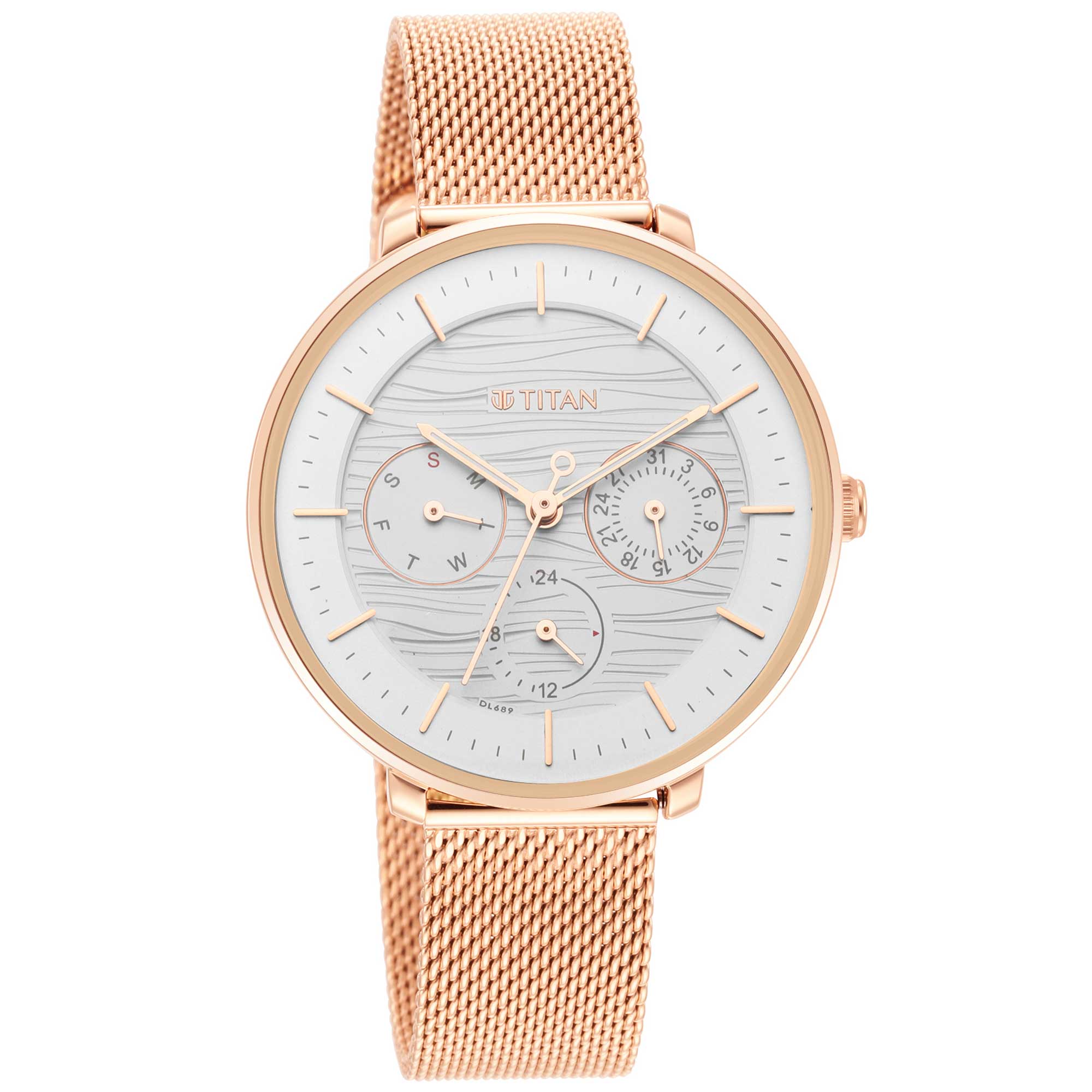 Workwear Silver Dial Rose Gold Stainless Steel Strap Watch (2651WM02)