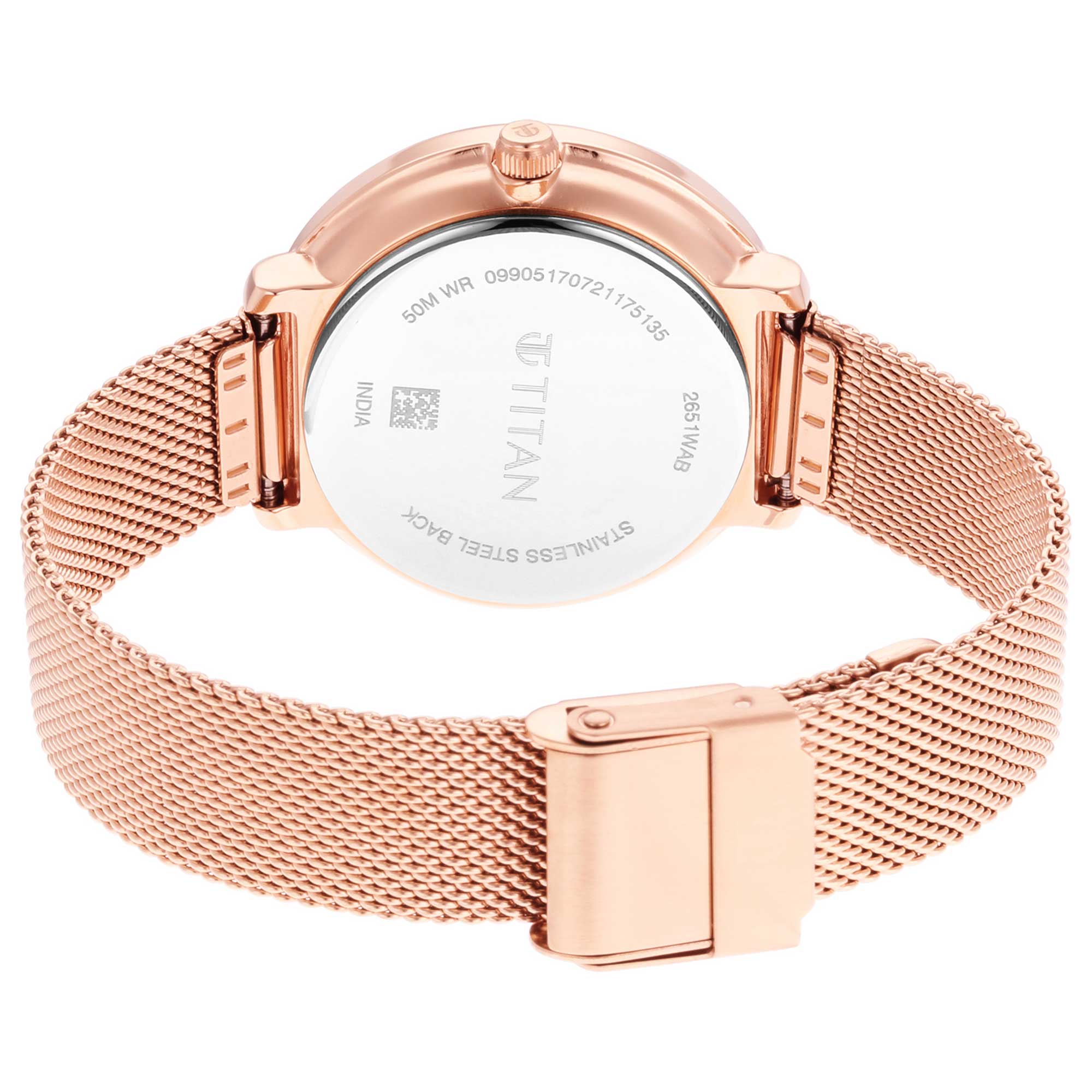 Workwear Silver Dial Rose Gold Stainless Steel Strap Watch (2651WM02)