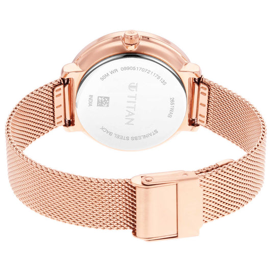 Workwear Silver Dial Rose Gold Stainless Steel Strap Watch (2651WM02)