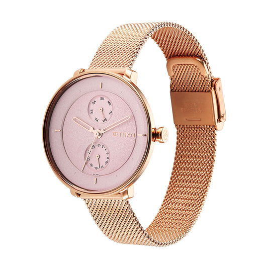 Titan Pastel Dreams Pink Dial Analog Metal Strap watch for Women