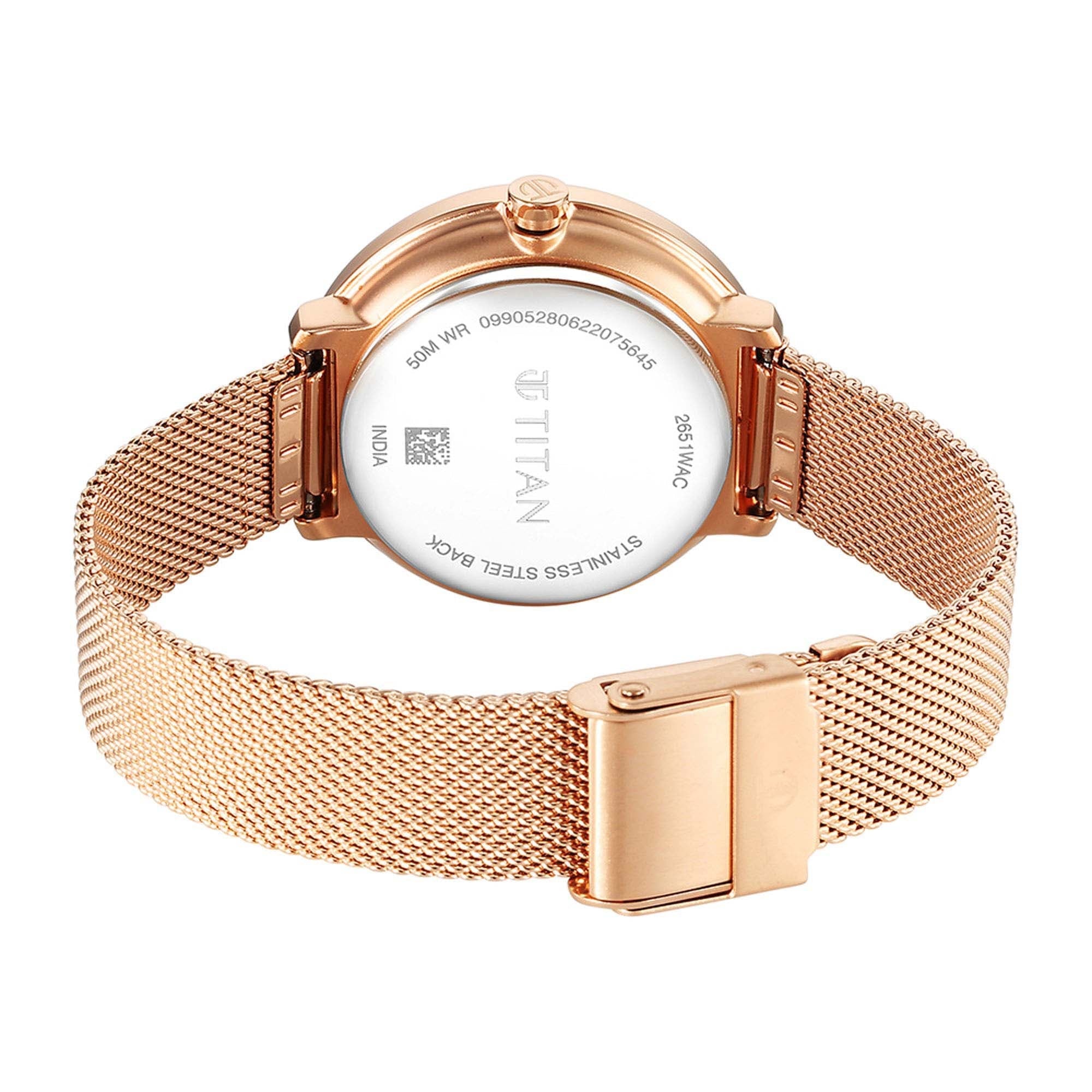 Titan Pastel Dreams Pink Dial Analog Metal Strap watch for Women