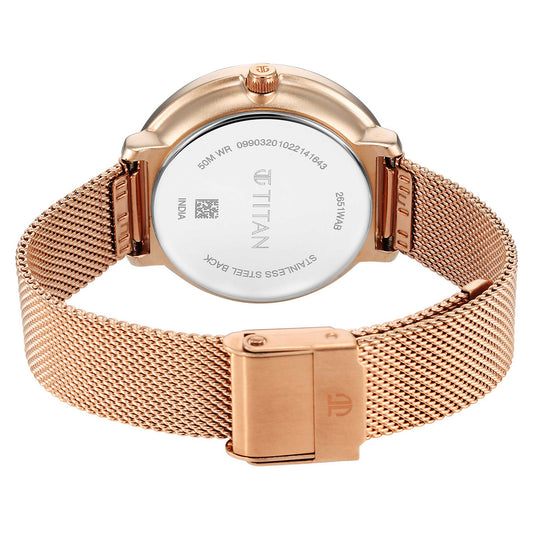 Neo Green Dial Stainless Steel Strap Watch for Women (2651WM05)