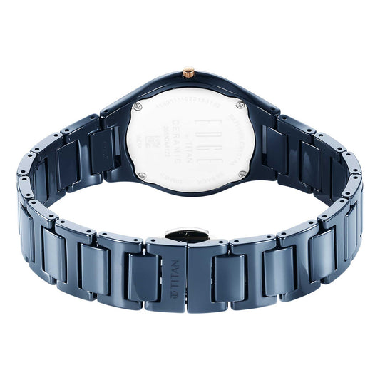 Titan Edge Women Ceramic Bicolour Case Material Ceramic ShapeRound Women Watch (2653KC11)