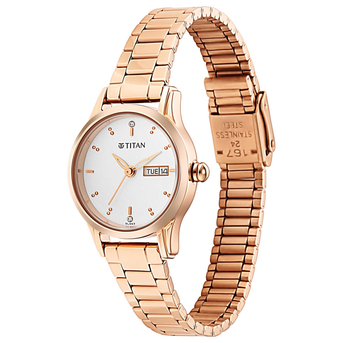 Lagan Silver Dial Metal Strap Watch (2656WM01)