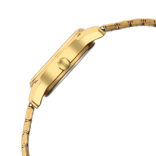 Titan Karishma Beige Dial Golden Stainless Steel Strap Analog Watch For Women