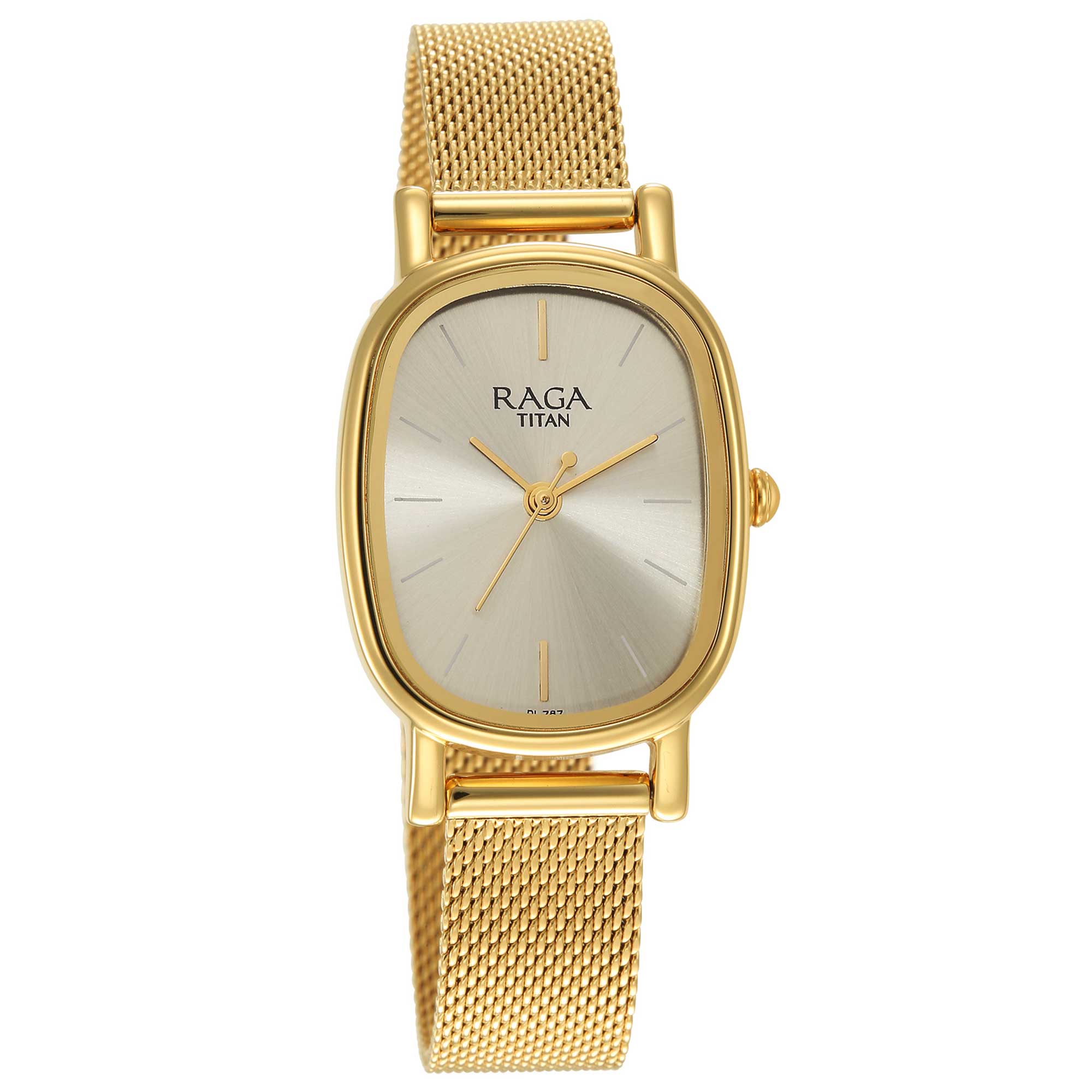 Titan Raga Viva Champagne Dial Analog Stainless Steel Strap watch for Women