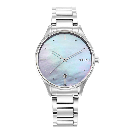 Titan Pastel Dreams Purple Mother of Pearl Dial Analog Metal Strap Watch for Women
