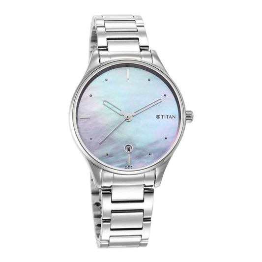 Titan Pastel Dreams Purple Mother of Pearl Dial Analog Metal Strap Watch for Women
