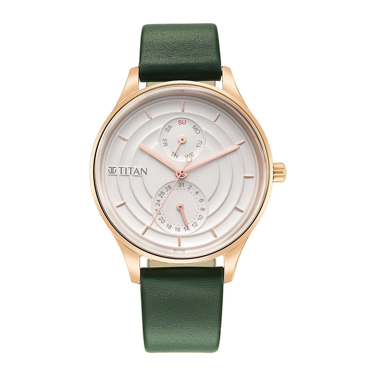 Titan Neo Workdays Silver Dial Quartz Multifunction Leather Strap watch for Women