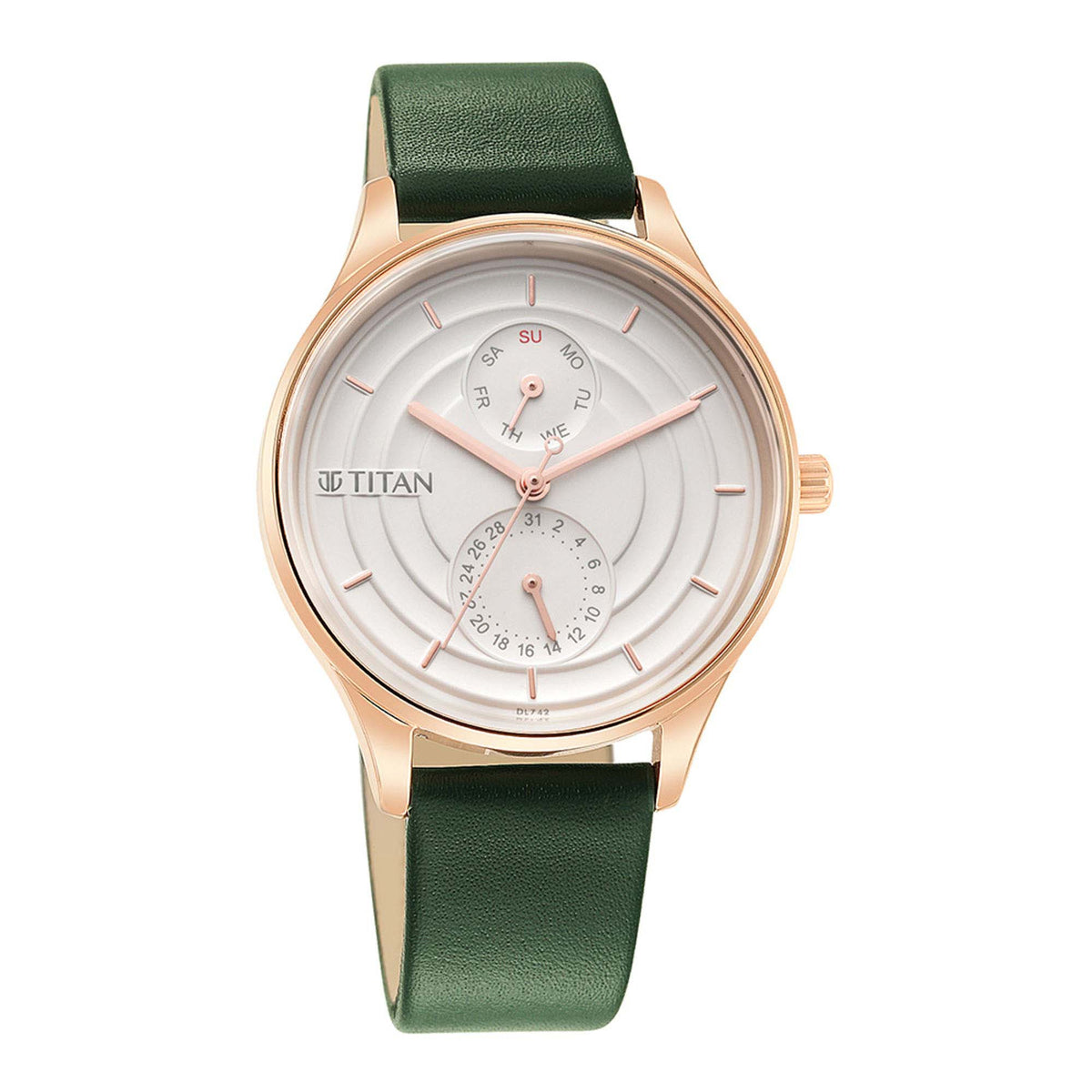 Titan Neo Workdays Silver Dial Quartz Multifunction Leather Strap watch for Women