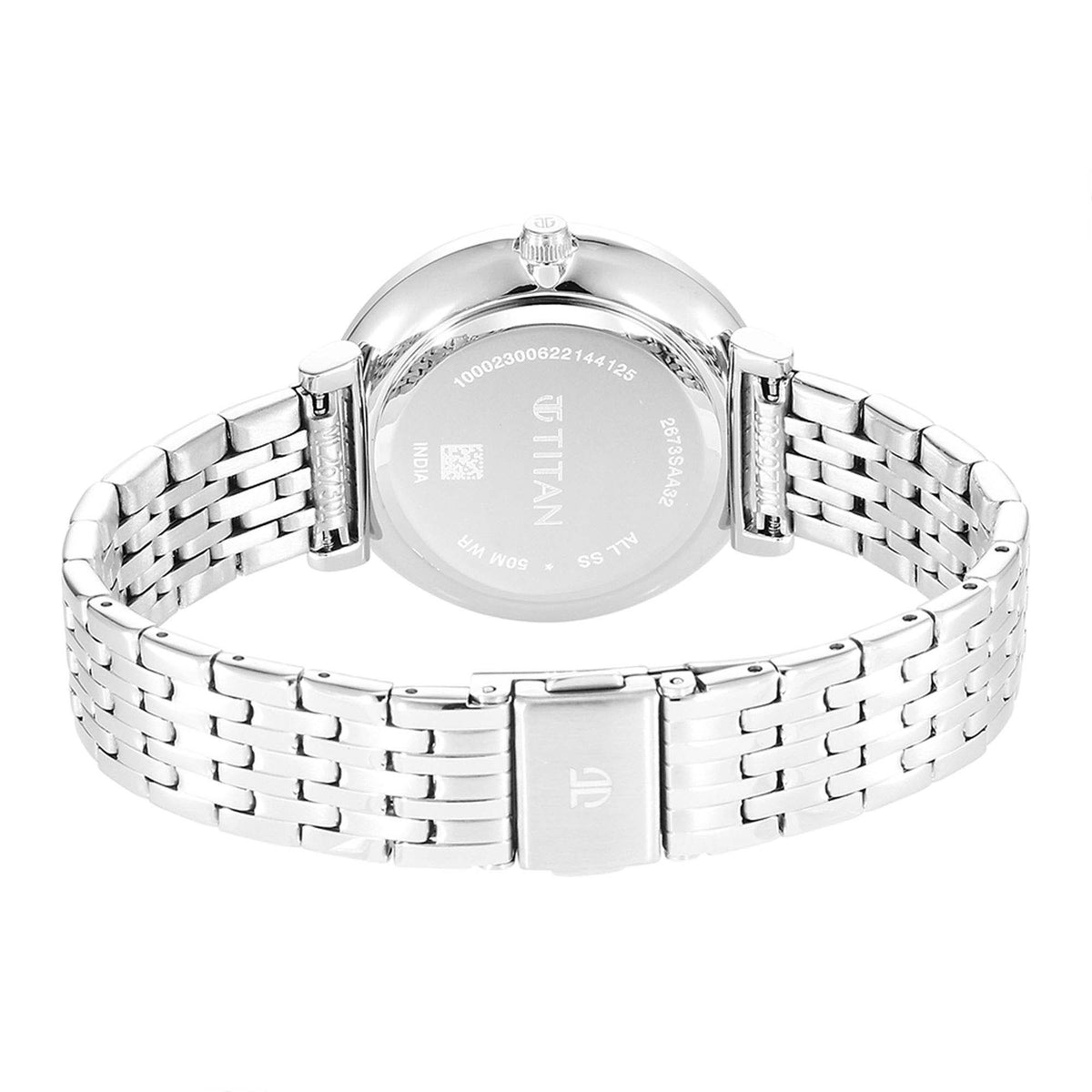 Titan Premium Workwear Mother of pearl Dial Analog with Date Stainless Steel Strap watch for Women