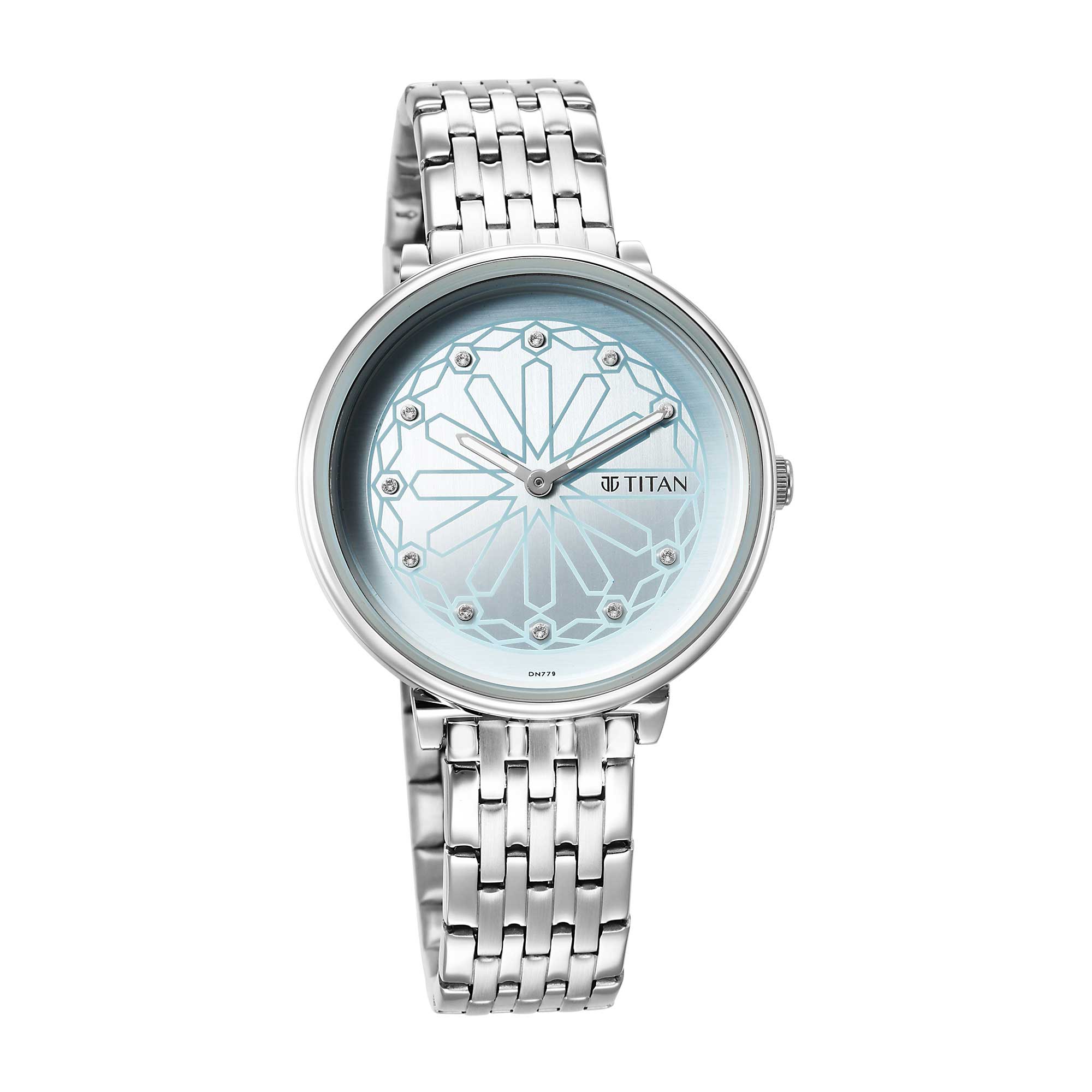 Titan Marhaba Sky Blue Dial Analog Stainless Steel Strap watch for Women