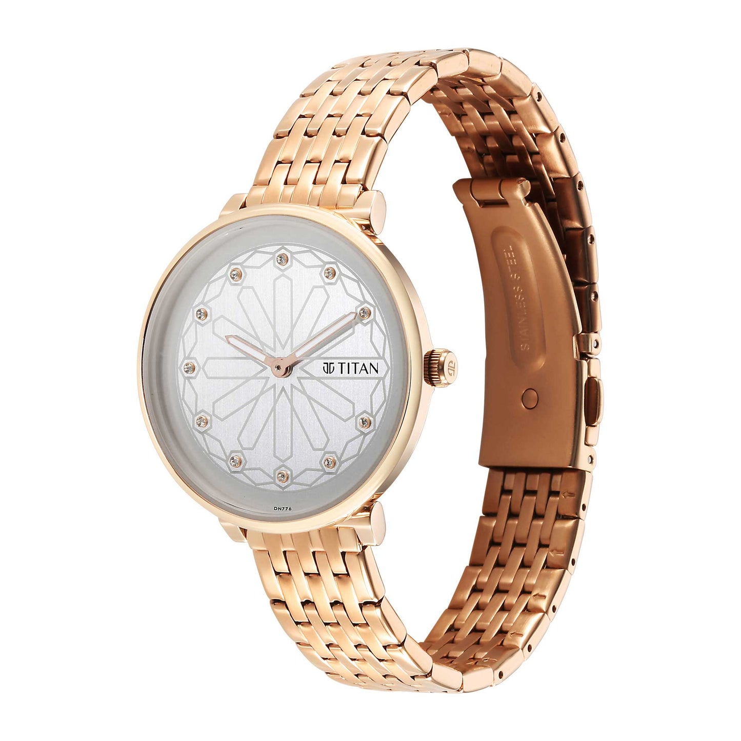 Titan Marhaba Silverwhite Dial Women Watch With Stainless Steel Strap (2673WM02)