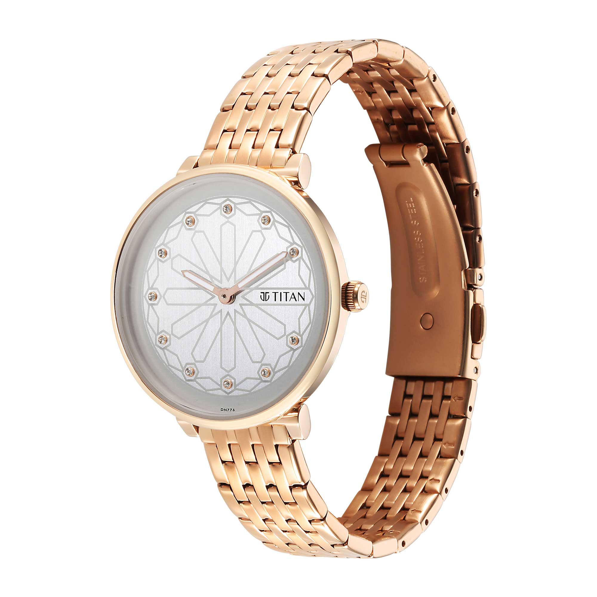 Titan Marhaba Silverwhite Dial Women Watch With Stainless Steel Strap (2673WM02)