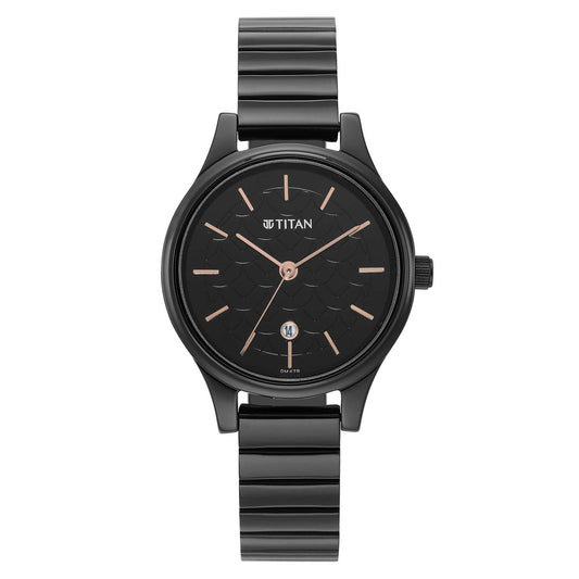 Ladies Karishma Black Dial Metal Strap Watch (2679NM01)