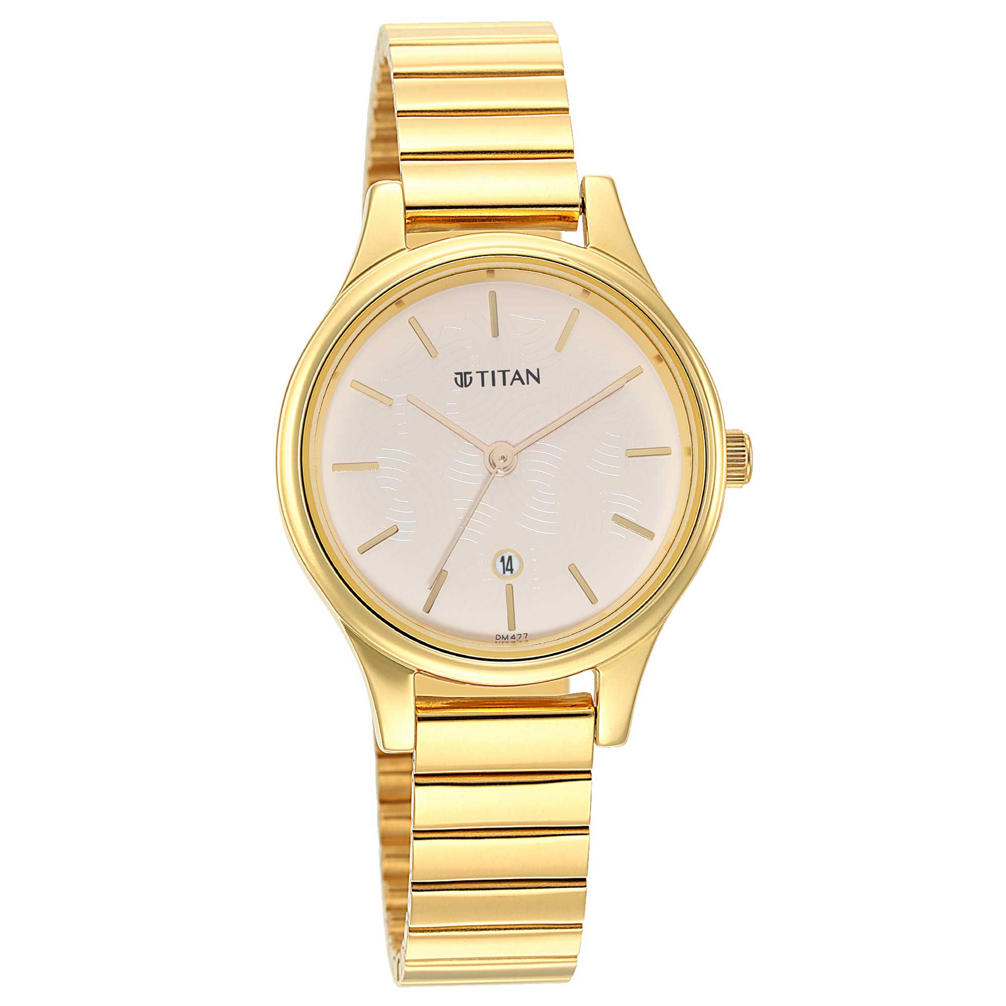 Titan Karishma Beige Dial Analog Stainless Steel Strap watch for Women