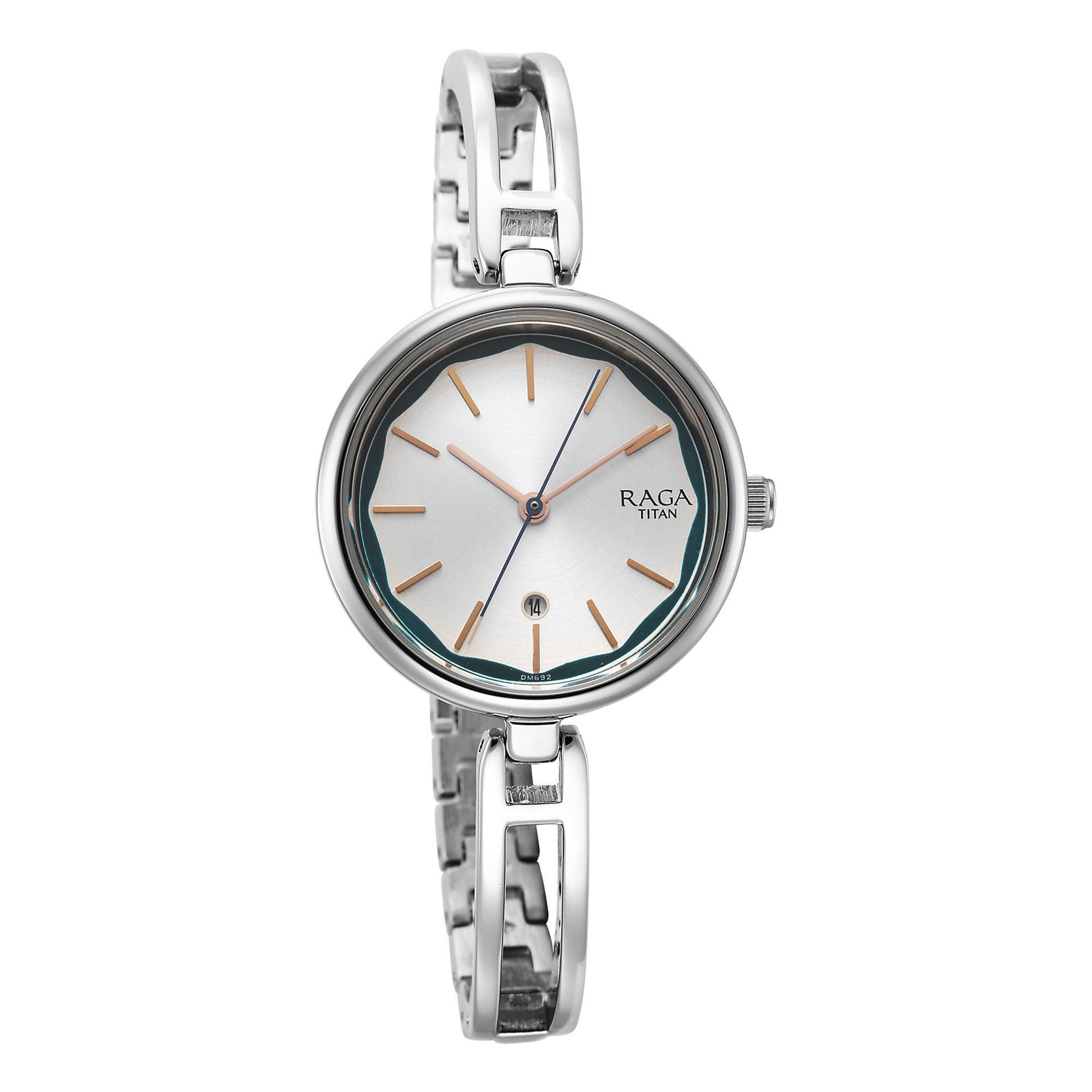 Titan Raga Viva Silver Dial Metal Strap Watch for Women