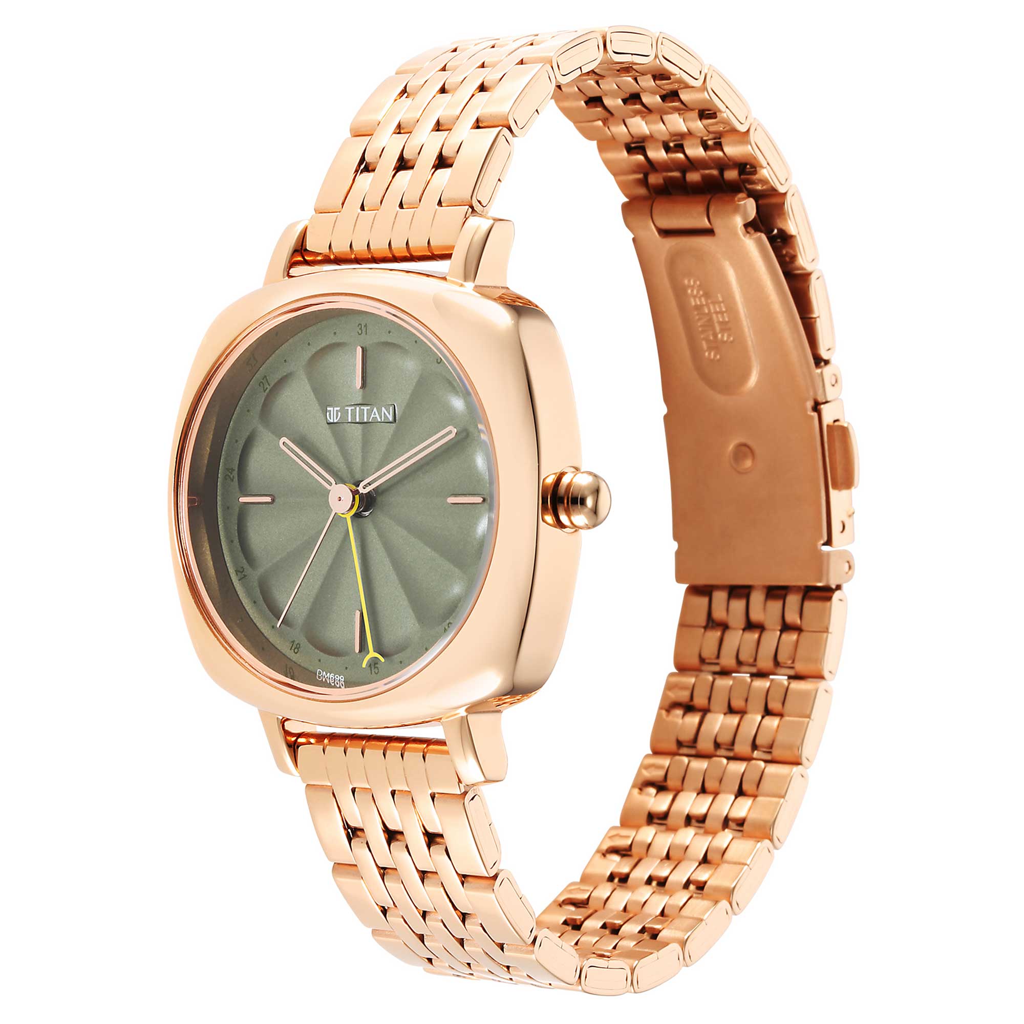 Neo Green Dial Stainless Steel Strap Watch for Women (2689WM01)