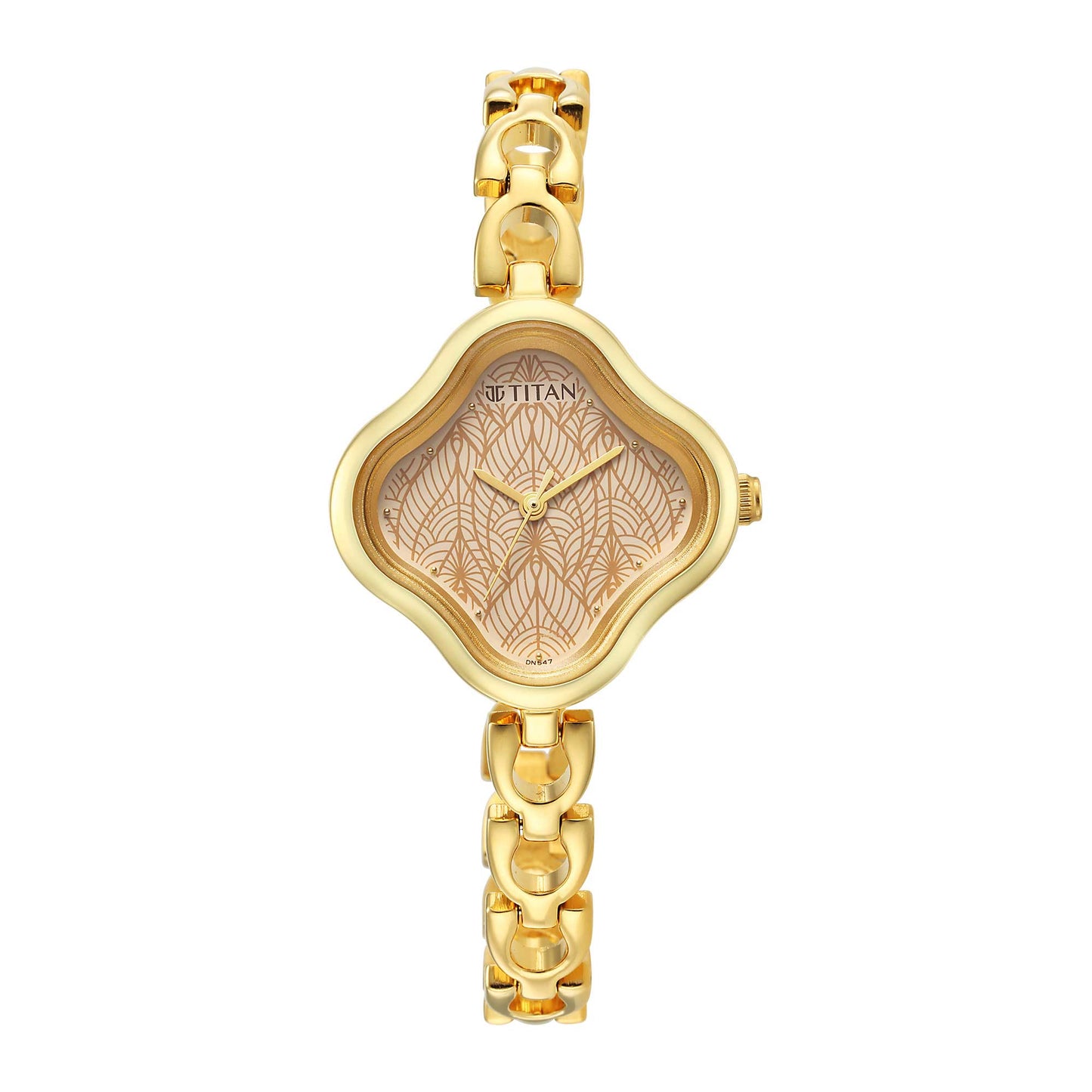 Titan Karishma Beige Dial Alog Metal Strap Watch for Women (2701YM01)
