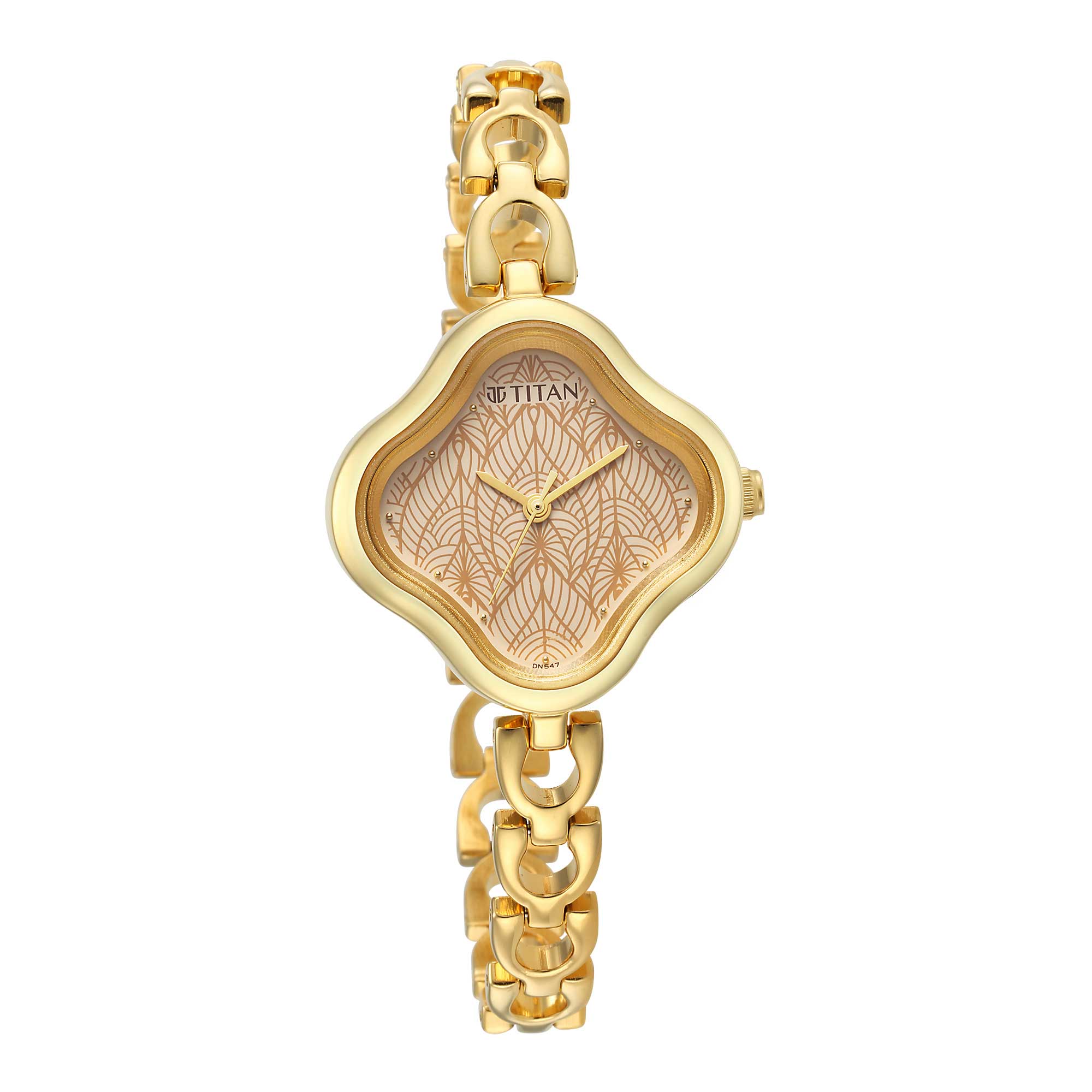 Titan Karishma Beige Dial Alog Metal Strap Watch for Women (2701YM01)