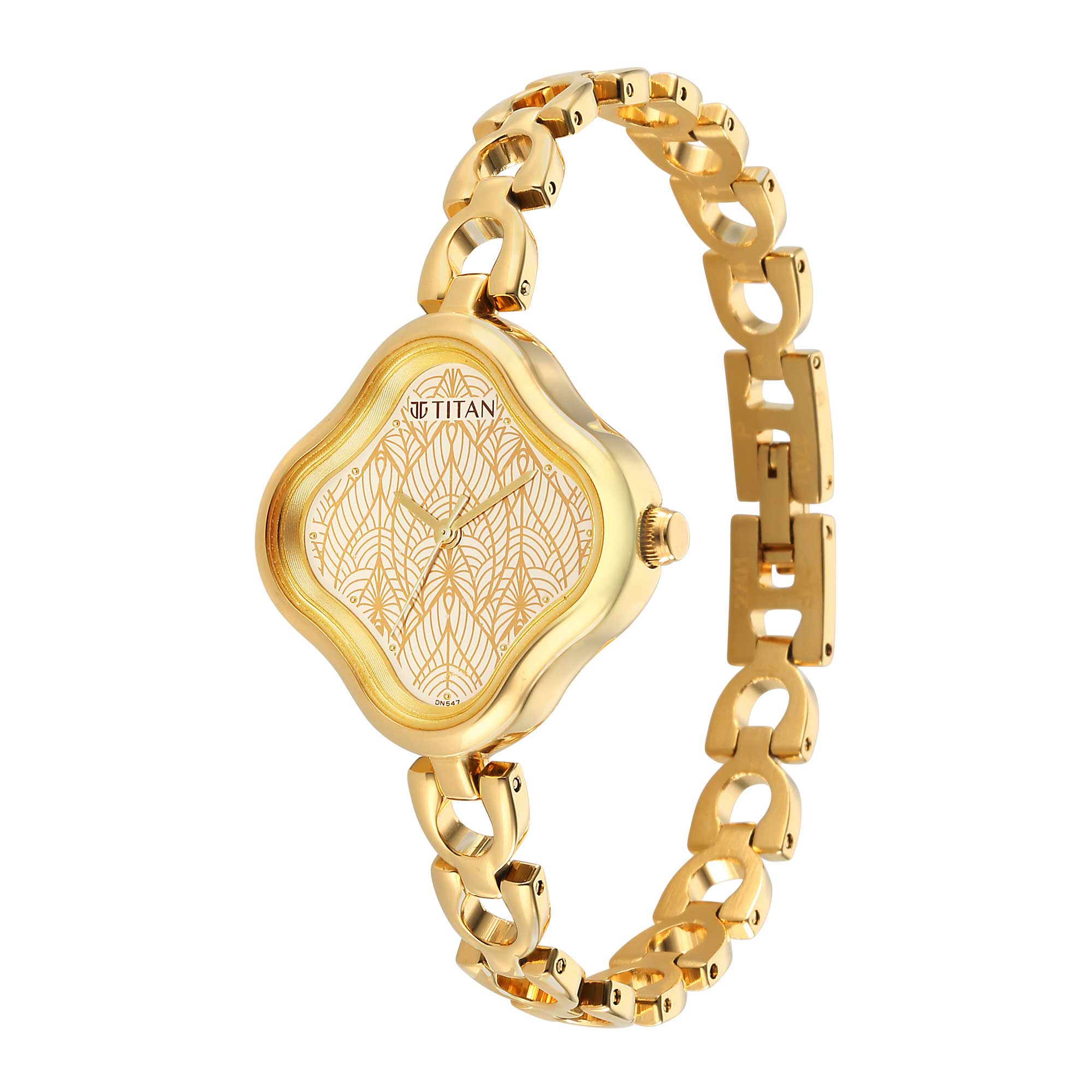 Titan Karishma Beige Dial Alog Metal Strap Watch for Women (2701YM01)