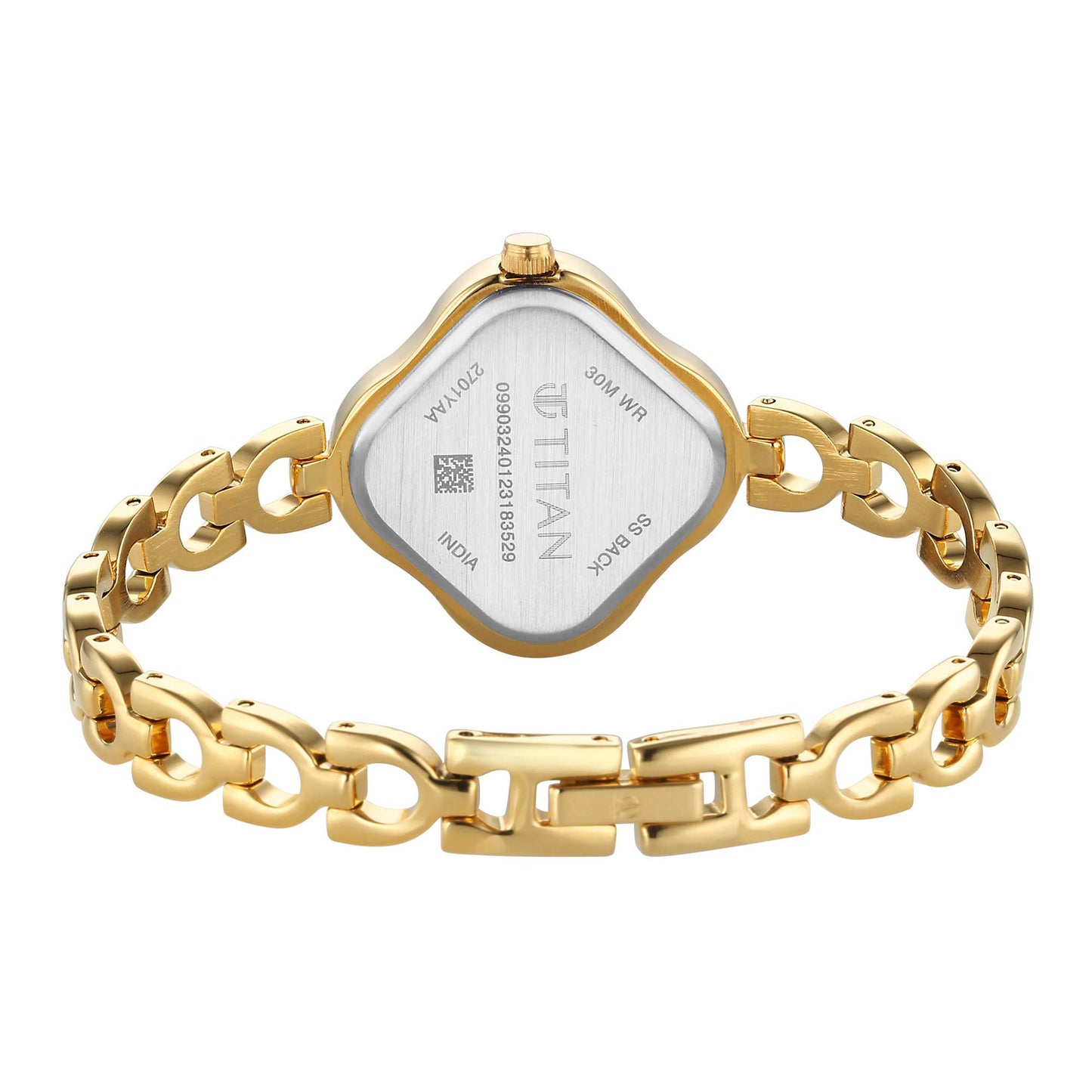 Titan Karishma Beige Dial Alog Metal Strap Watch for Women (2701YM01)