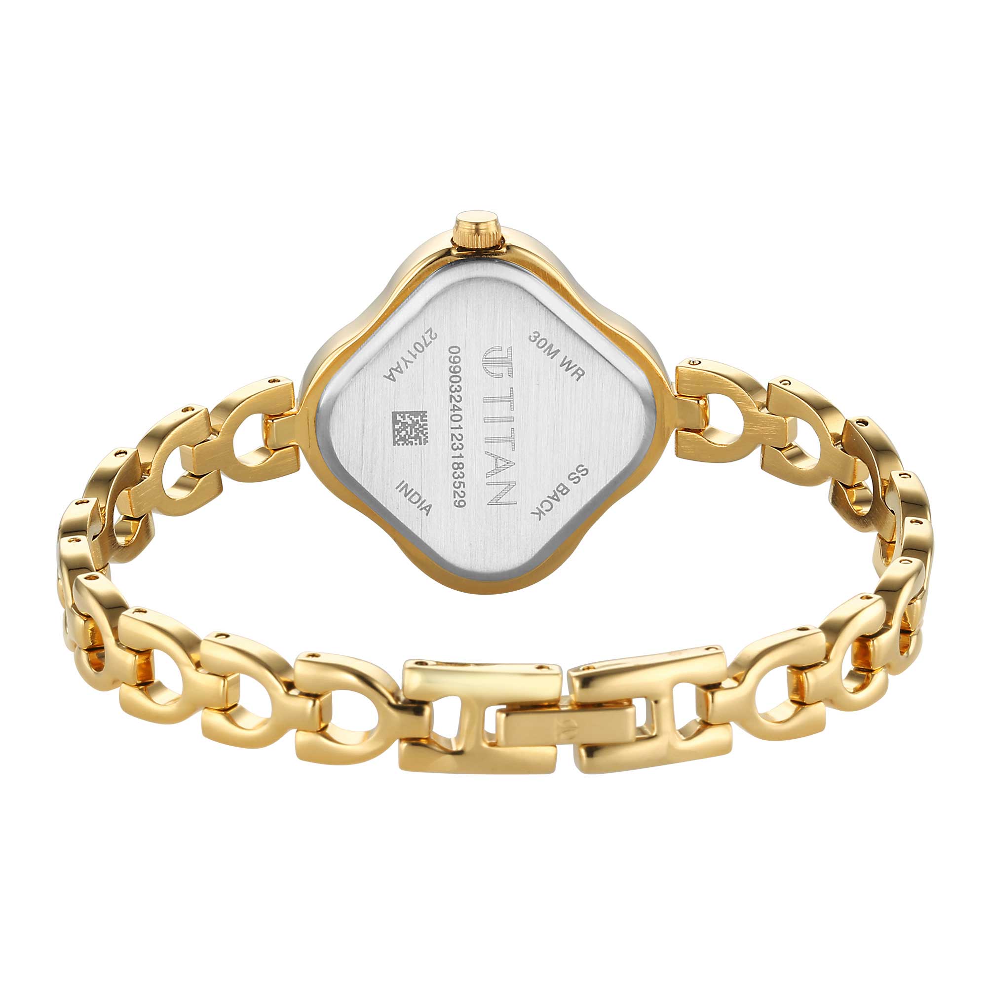 Titan Karishma Beige Dial Alog Metal Strap Watch for Women (2701YM01)