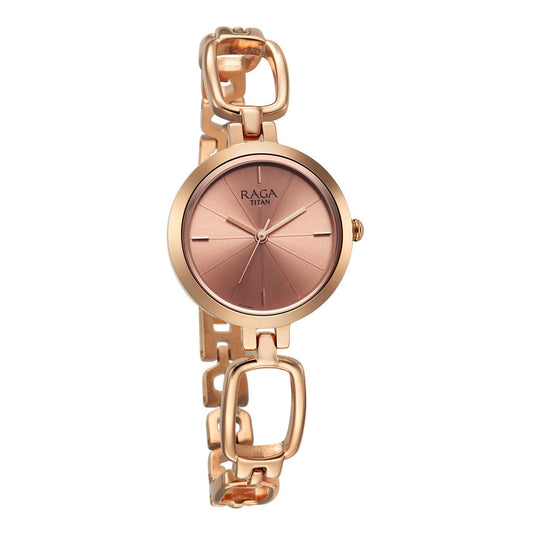 Titan Raga Rose Gold Dial Watch for Women (2725WM01)