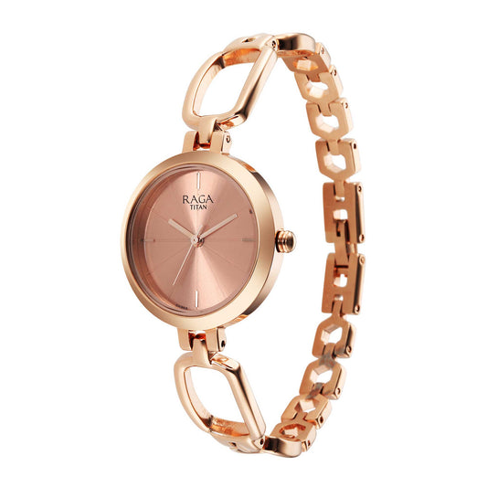 Titan Raga Rose Gold Dial Watch for Women (2725WM01)