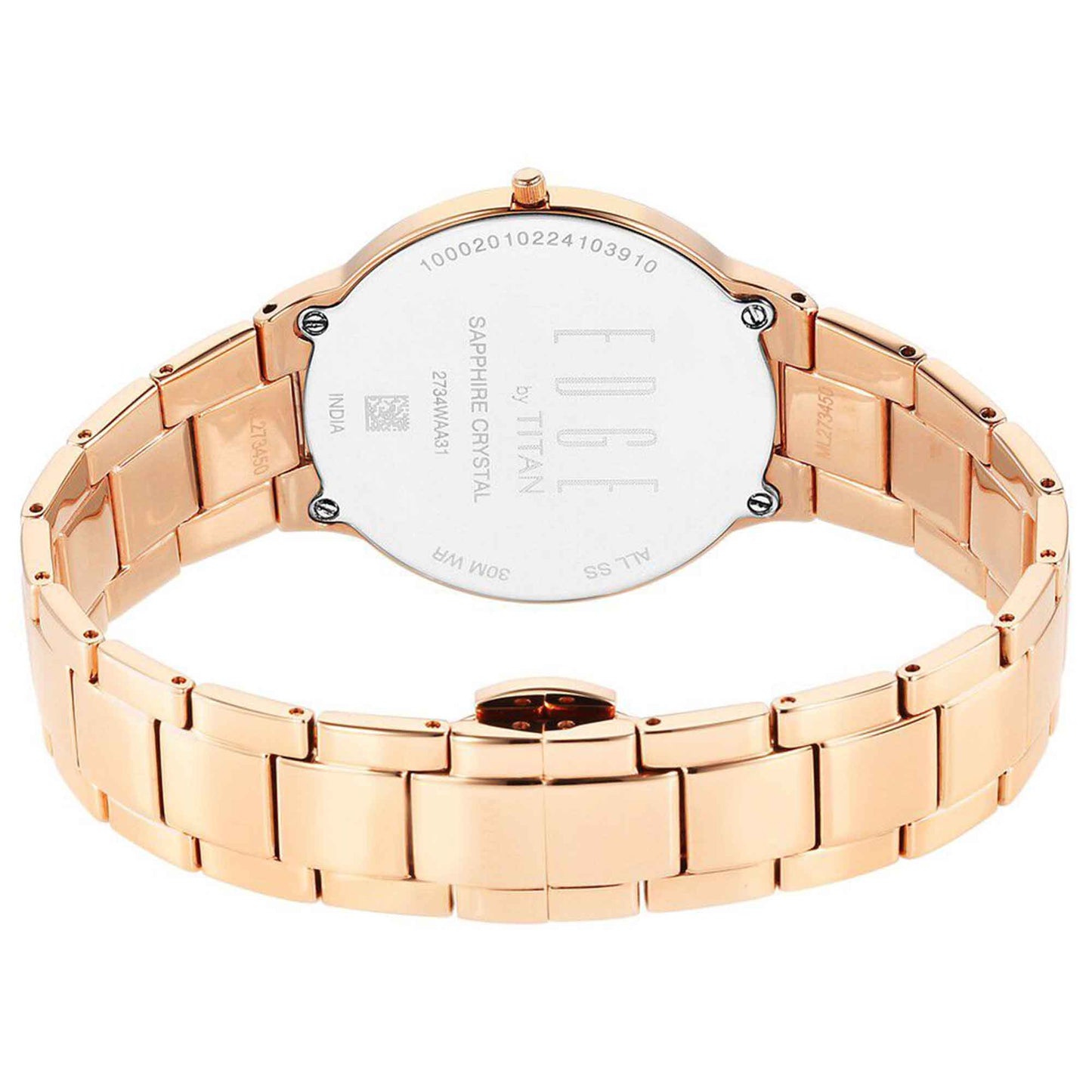 Titan Edge Metal Women Allure Quartz Alog Rich Mother Of Pearl Dial Stainless Steel Strap Watch For Women (2734WM01)