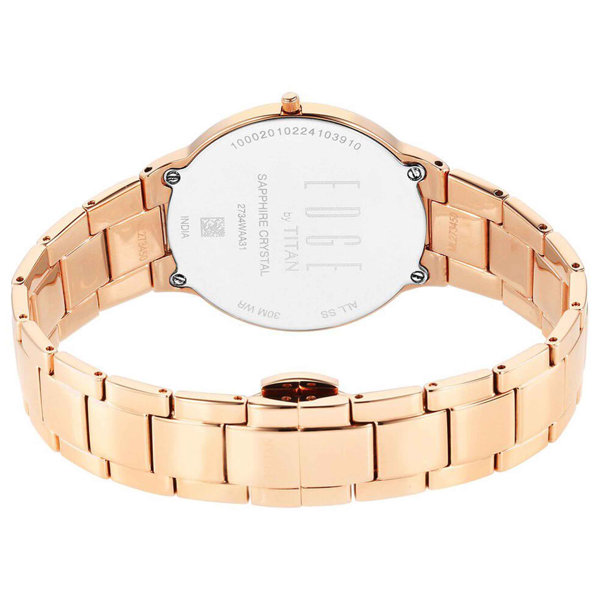 Titan Edge Metal Women Allure Quartz Alog Rich Mother Of Pearl Dial Stainless Steel Strap Watch For Women (2734WM01)