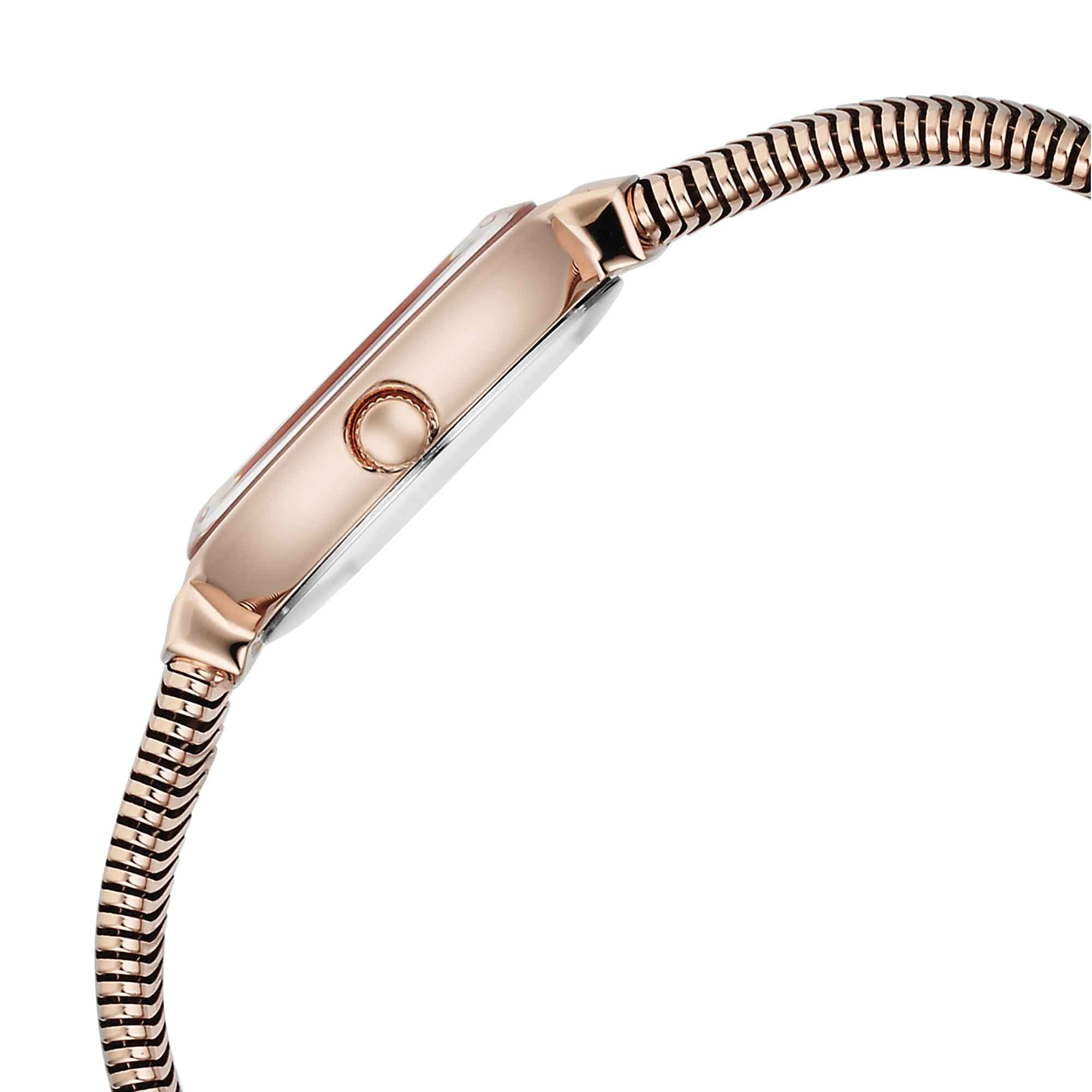 Titan Raga Mother of Pearl Dial Rose Gold Metal Strap Analog Watch for Women