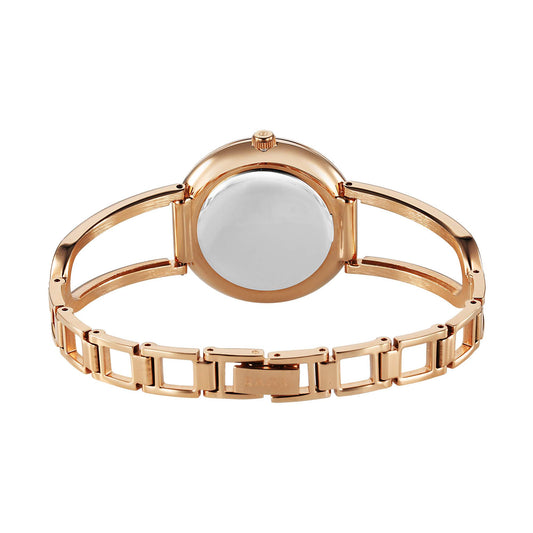 Titan Raga Brown Dial Rose Gold Metal Strap Analog Watch for Women