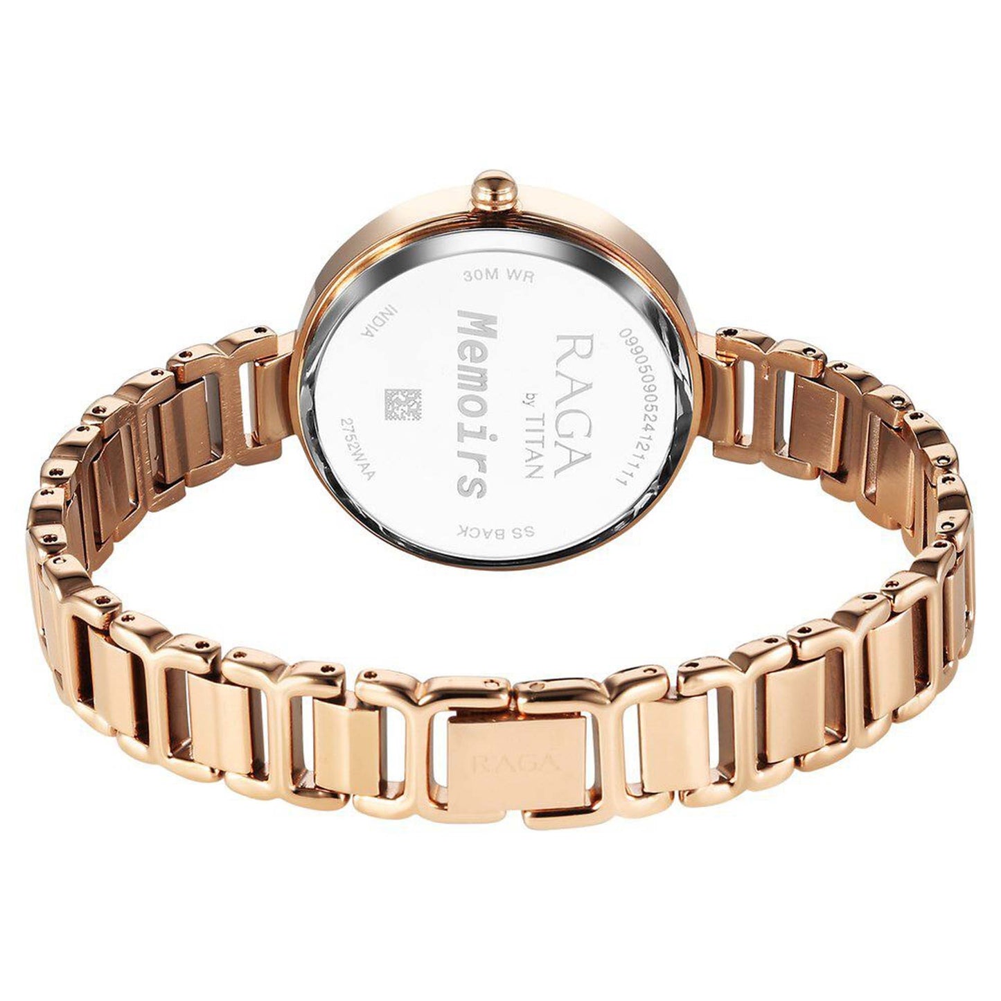 Titan Raga Memoirs Quartz Alog Burgundy Dial With Rose Gold Color Metal Strap Watch For Women (2752WM01)