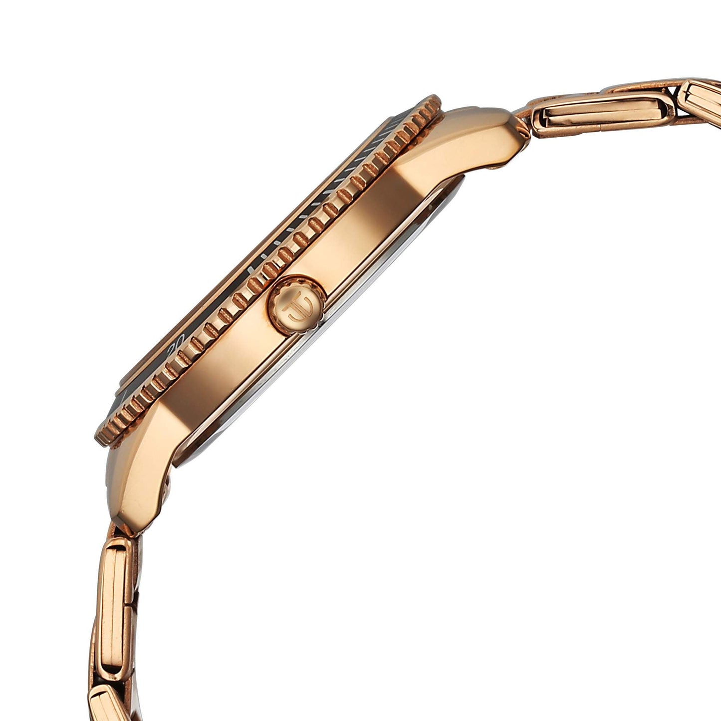 Titan Fashion Red Dial Gold Stainless Steel Strap Analog with Date Watch For Women