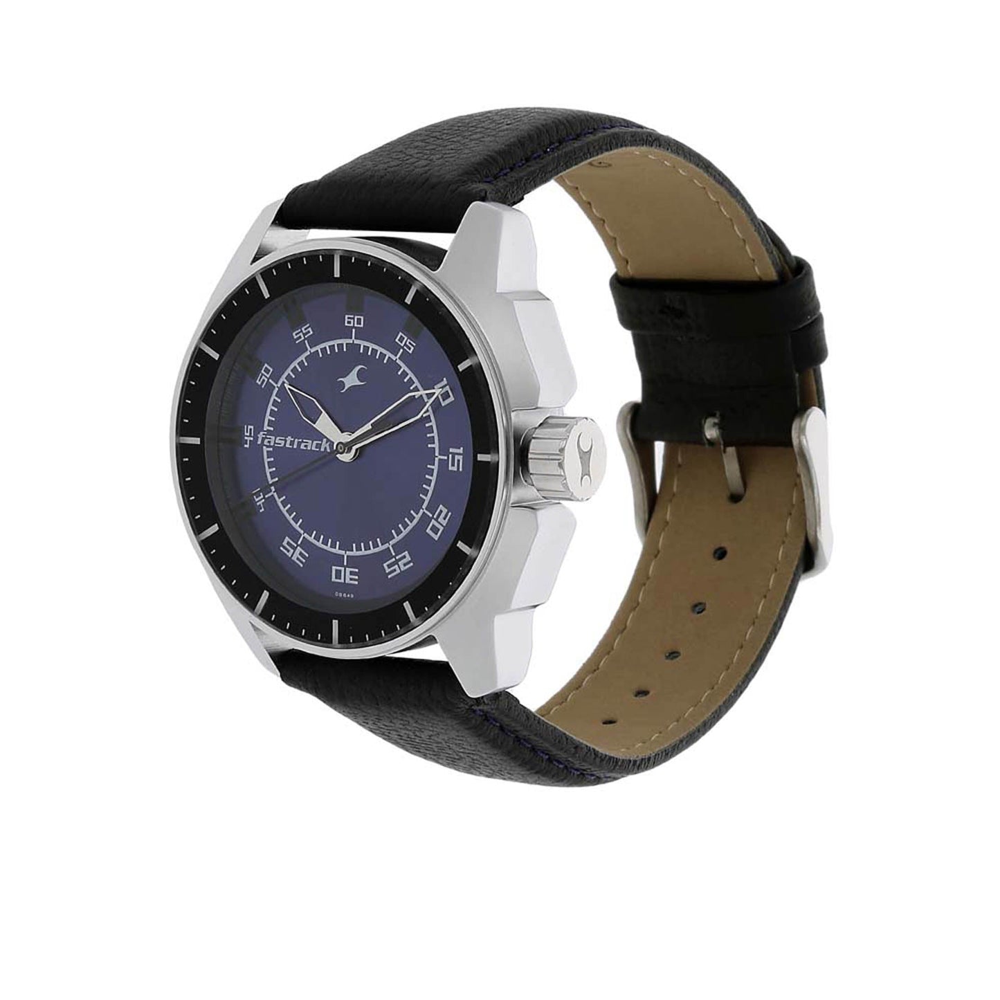 Fastrack Quartz Analog Purple Dial Leather Strap Watch for Guys