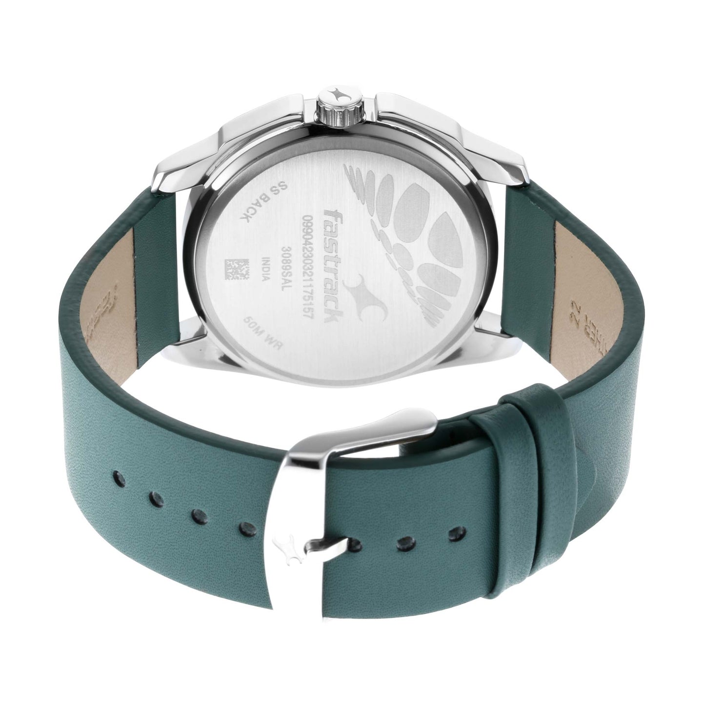 Fastrack Wear Your Look Quartz Analog Black Dial Leather Strap Watch for Men