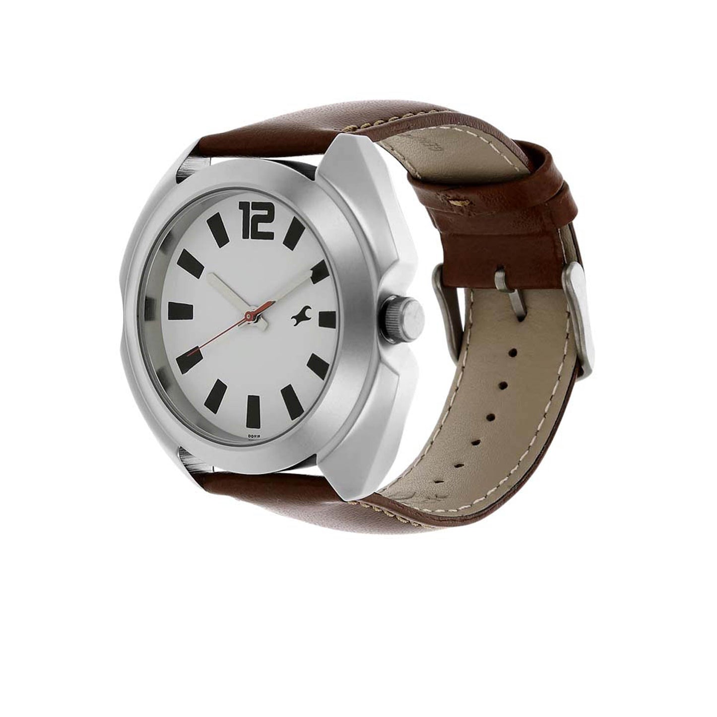 Fastrack Quartz Analog White Dial Leather Strap Watch for Guys