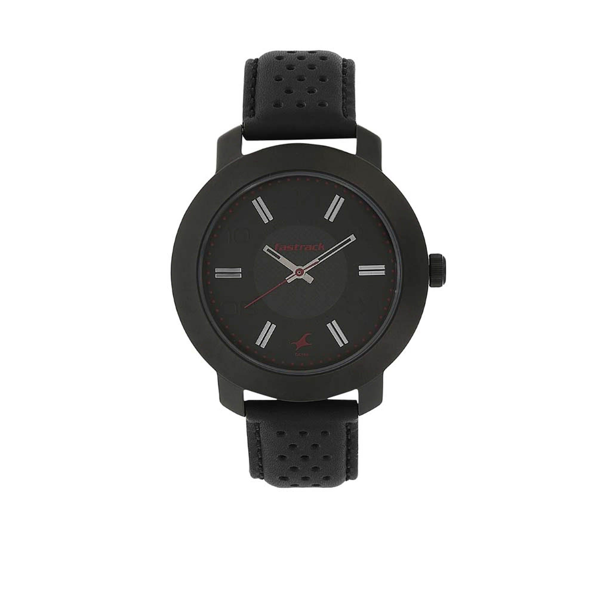 Fastrack Black Dial Alog Watch for Men (3120NL02)