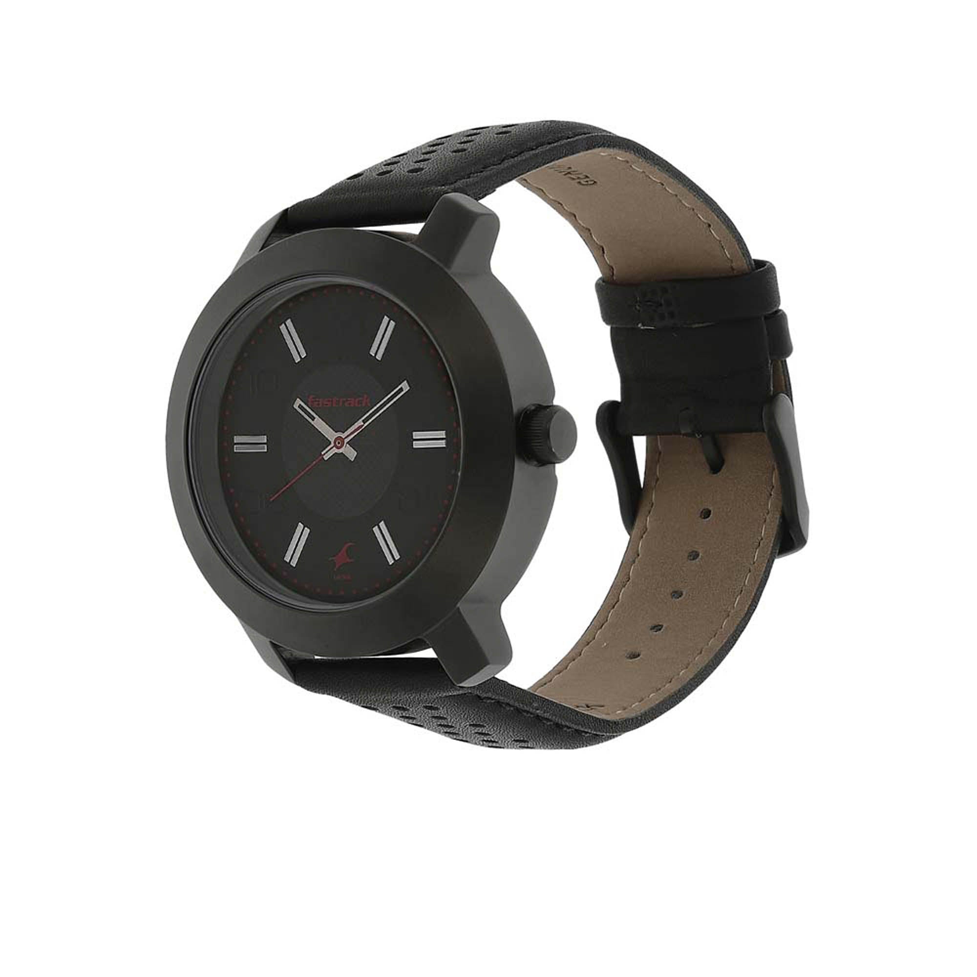 Fastrack Black Dial Alog Watch for Men (3120NL02)