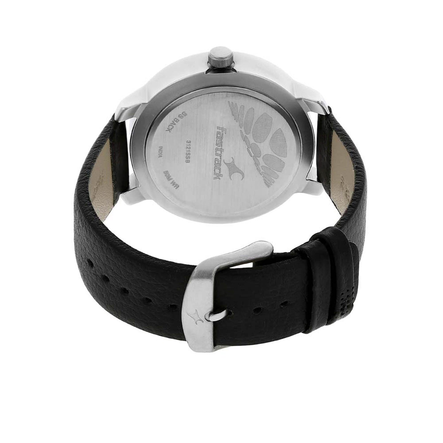 Fastrack Quartz Analog Grey Dial Leather Strap Watch for Guys