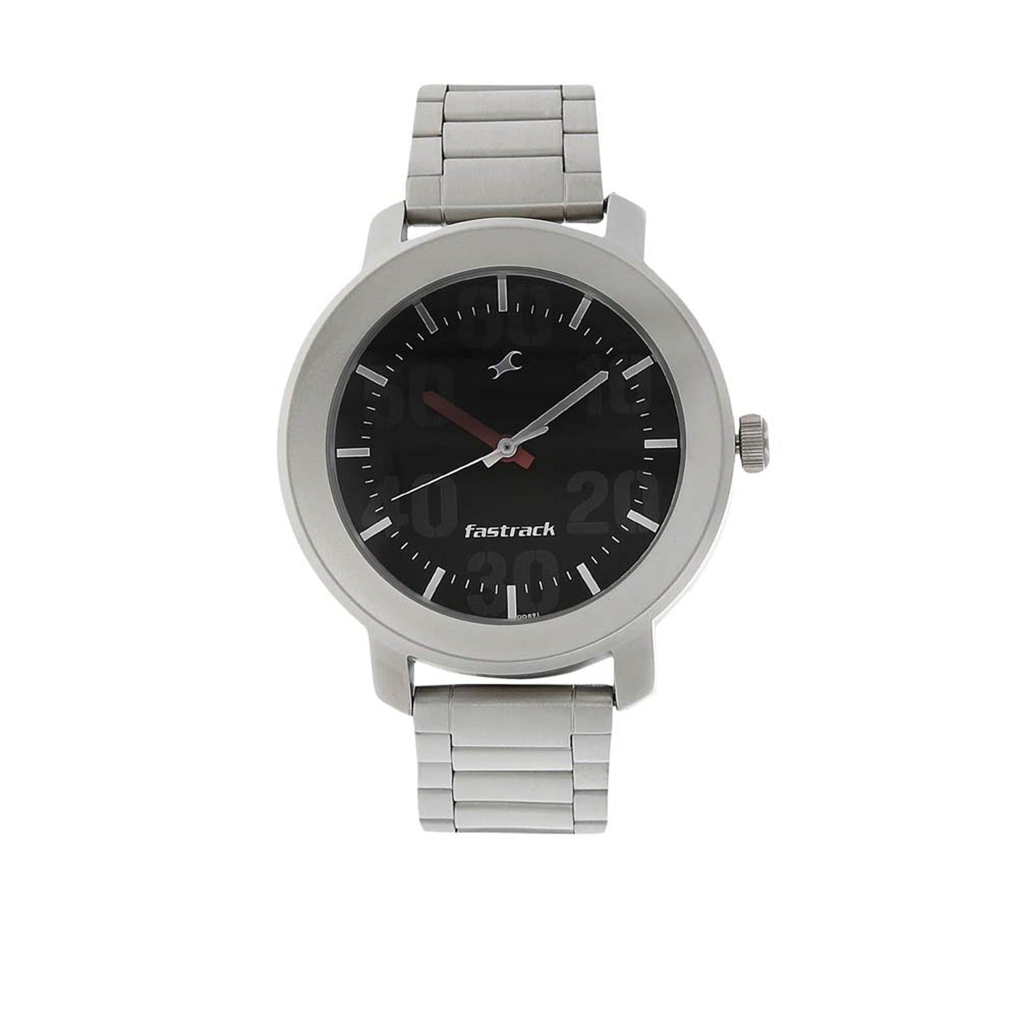 Fastrack Quartz Analog Black Dial Stainless Steel Strap Watch for Guys