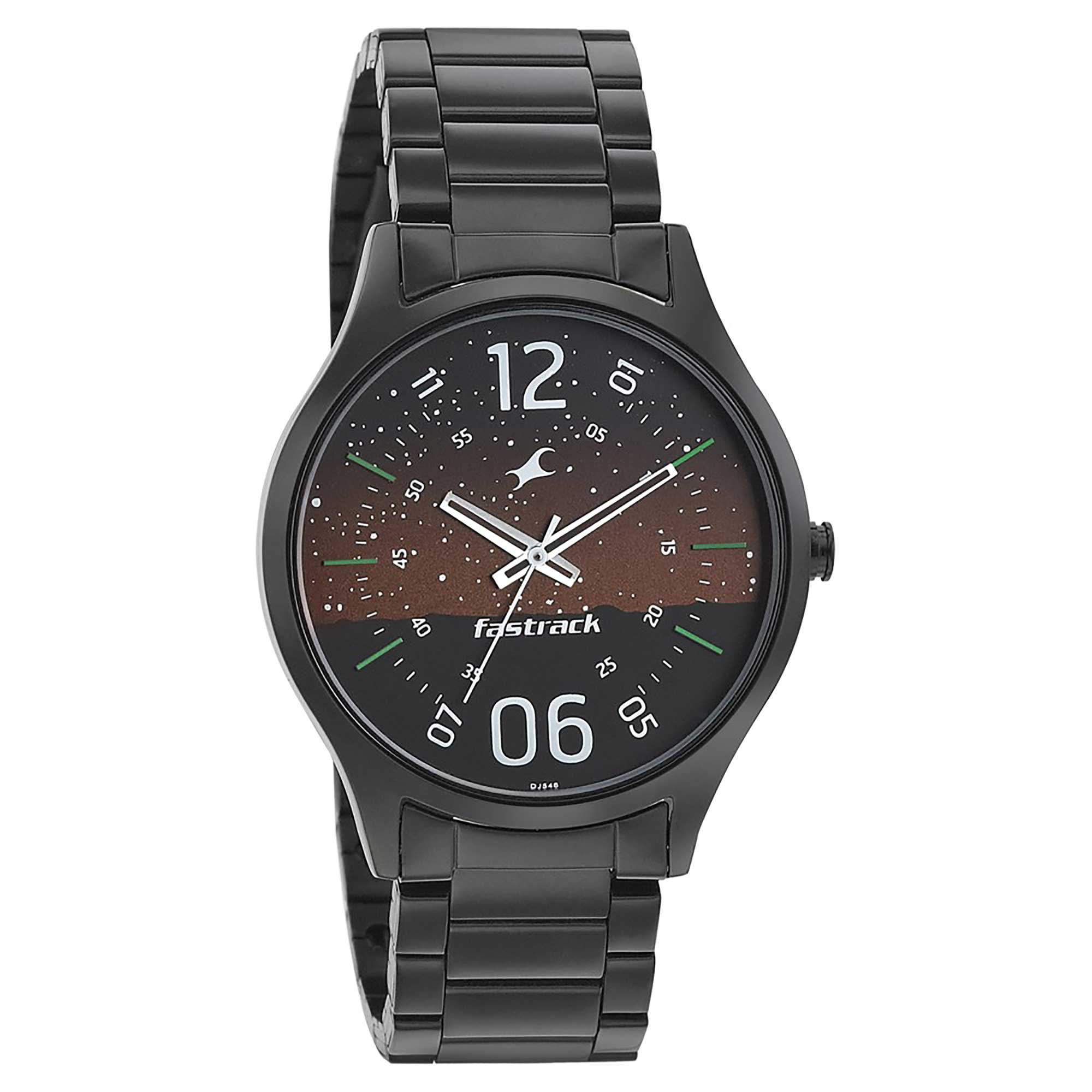 Fastrack Space Rover Quartz Analog Brown Dial Stainless Steel Strap Watch for Guys