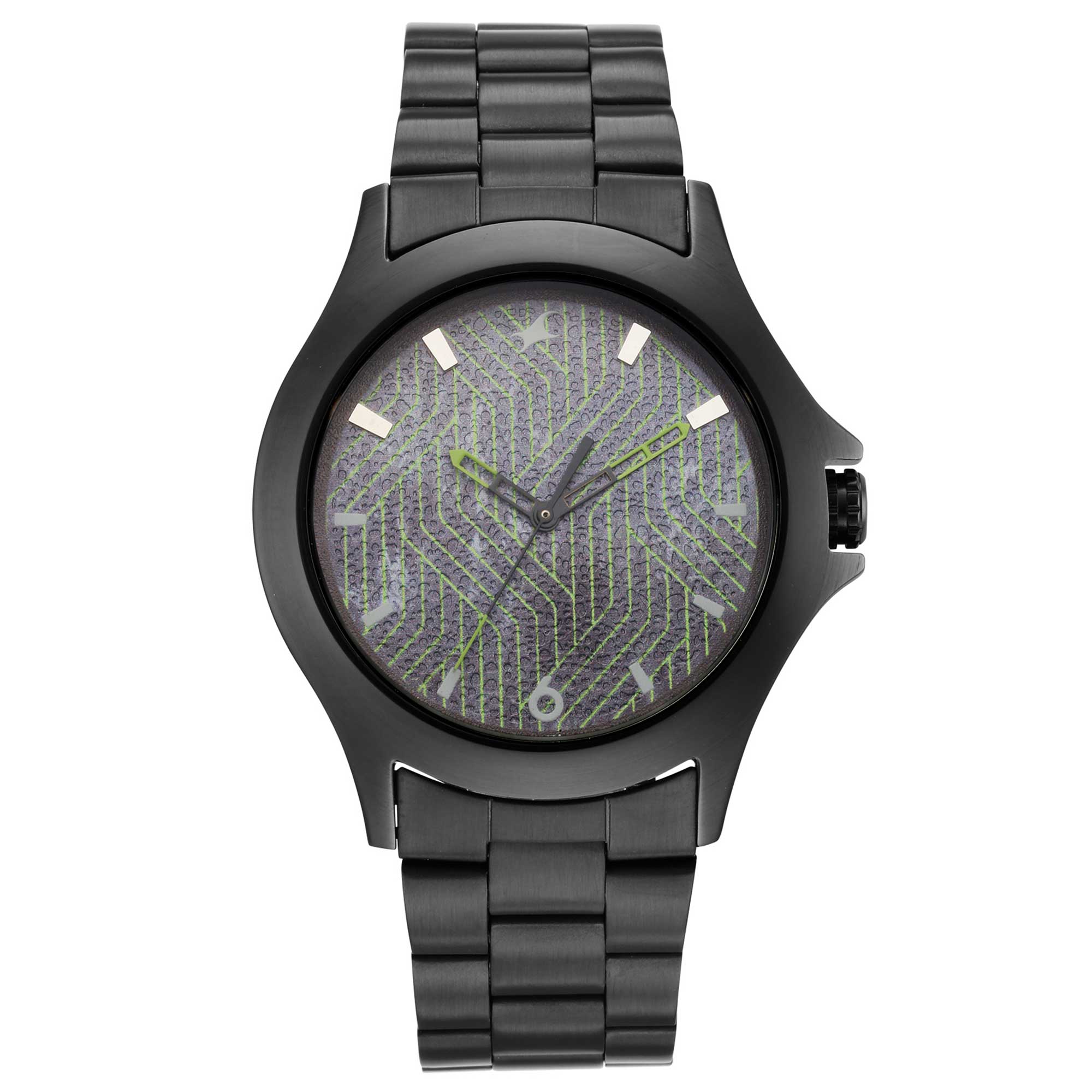 Stunners Multicolour Dial Black Metal Strap Watch (3220NM01)