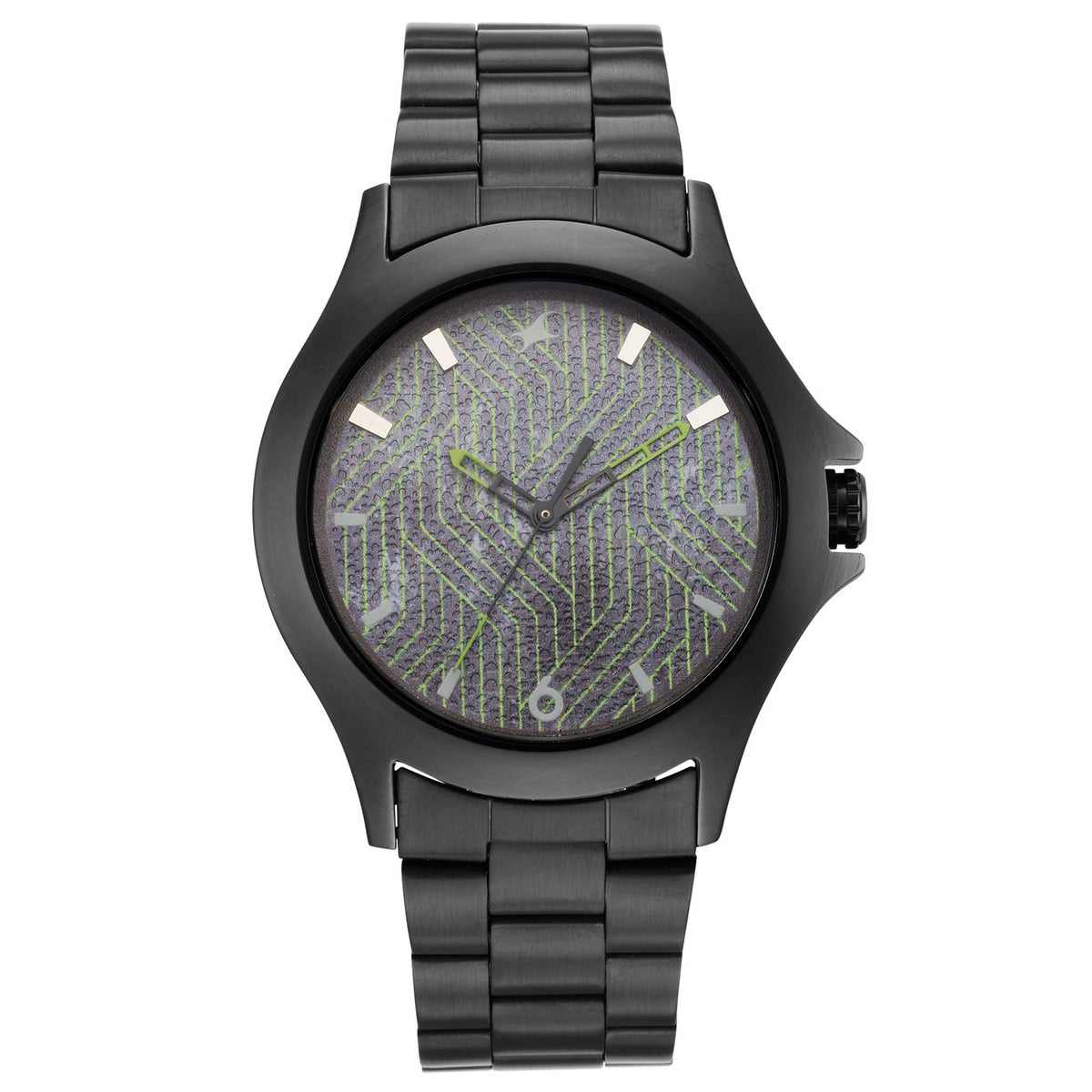 Stunners Multicolour Dial Black Metal Strap Watch (3220NM01)