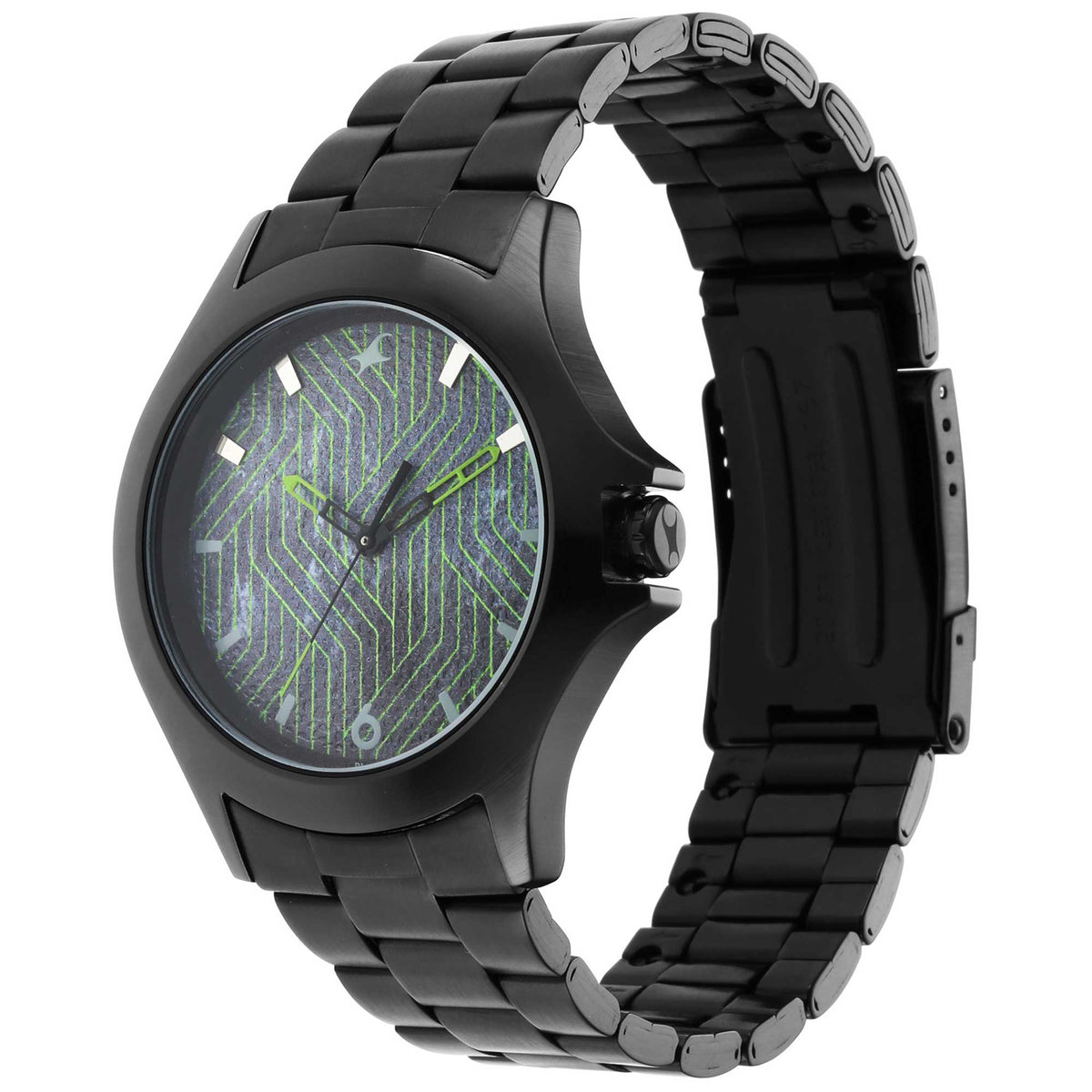 Stunners Multicolour Dial Black Metal Strap Watch (3220NM01)
