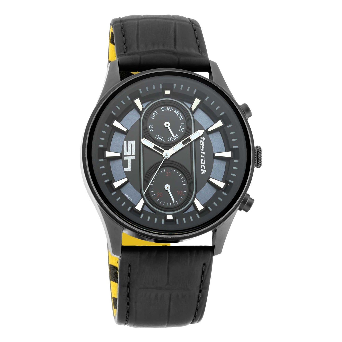 FastFit Watch with Black Dial & Leather Strap (3224NL01)
