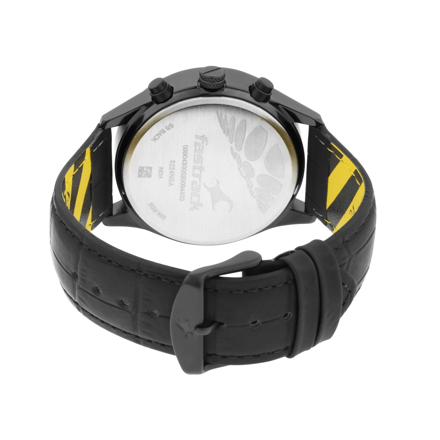 FastFit Watch with Black Dial & Leather Strap (3224NL01)