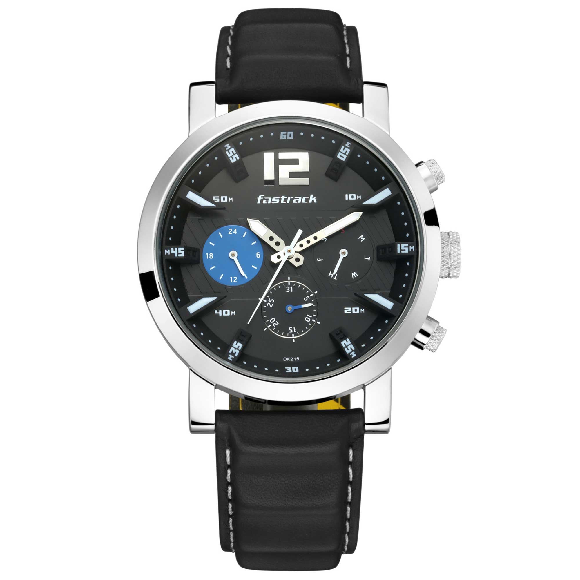 FastFit Watch with Black Dial and Leather Strap (3227SL01)