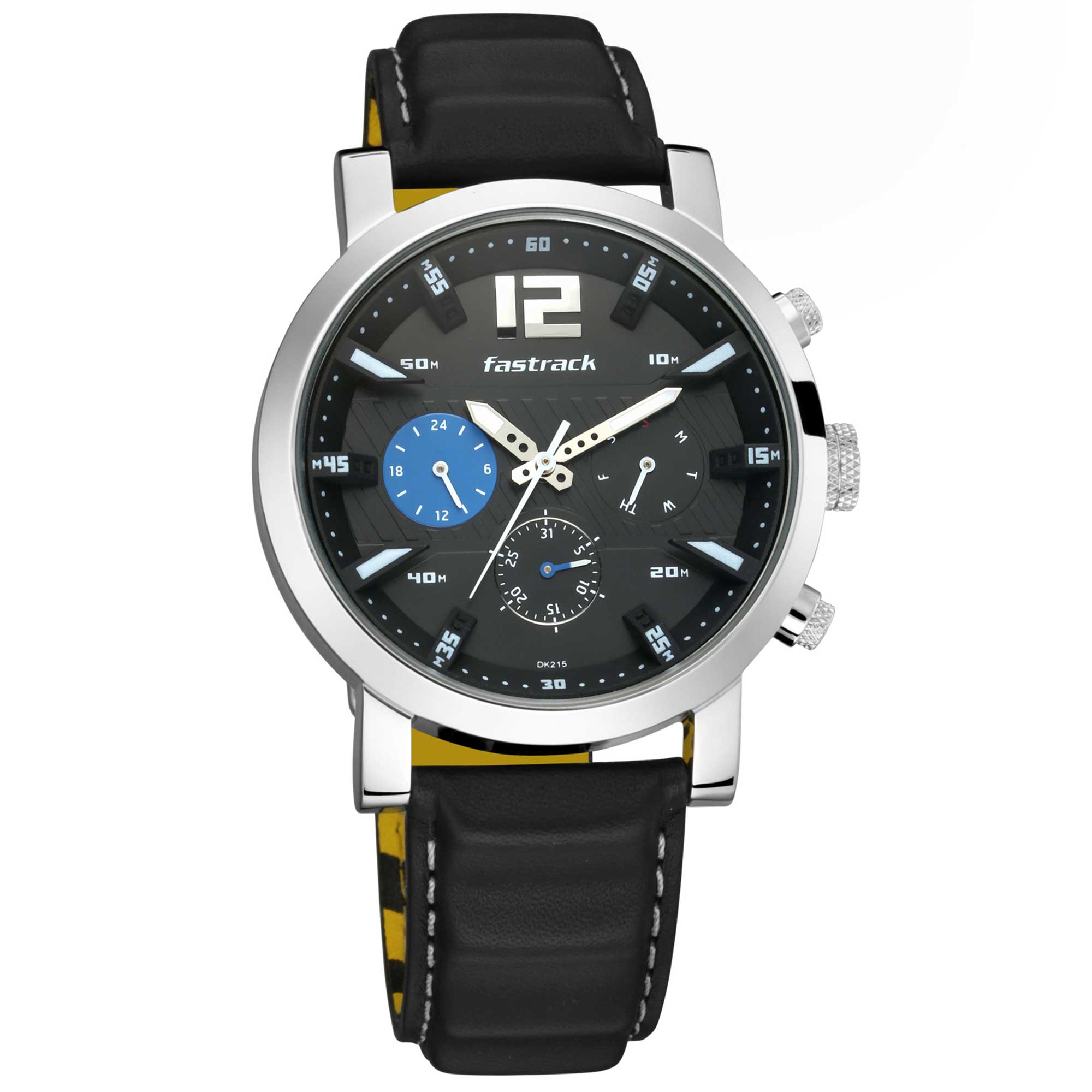 FastFit Watch with Black Dial and Leather Strap (3227SL01)